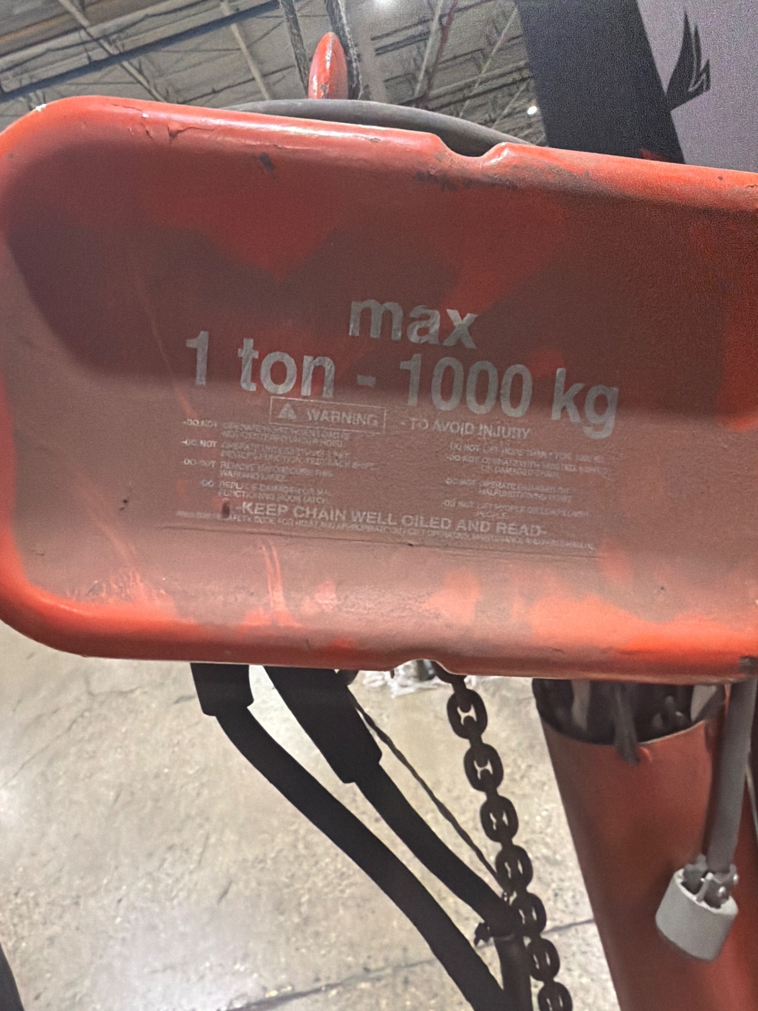 CM Valustar Model WL 1-Ton Electric Chain Hoist USED 2