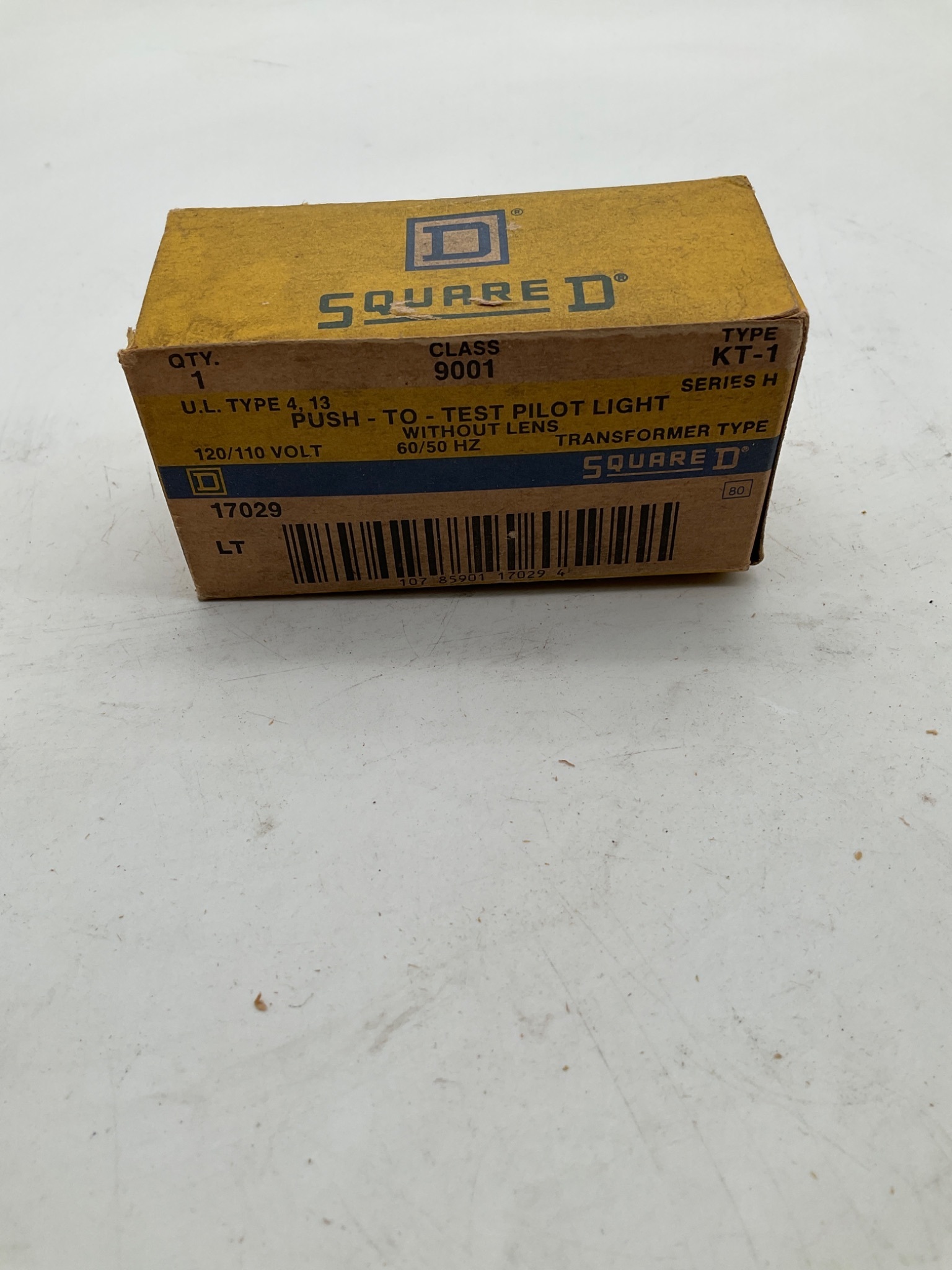 SQUARE D 9001KT-1 Push-To-Test Pilot Light W/O Lens NEW 1
