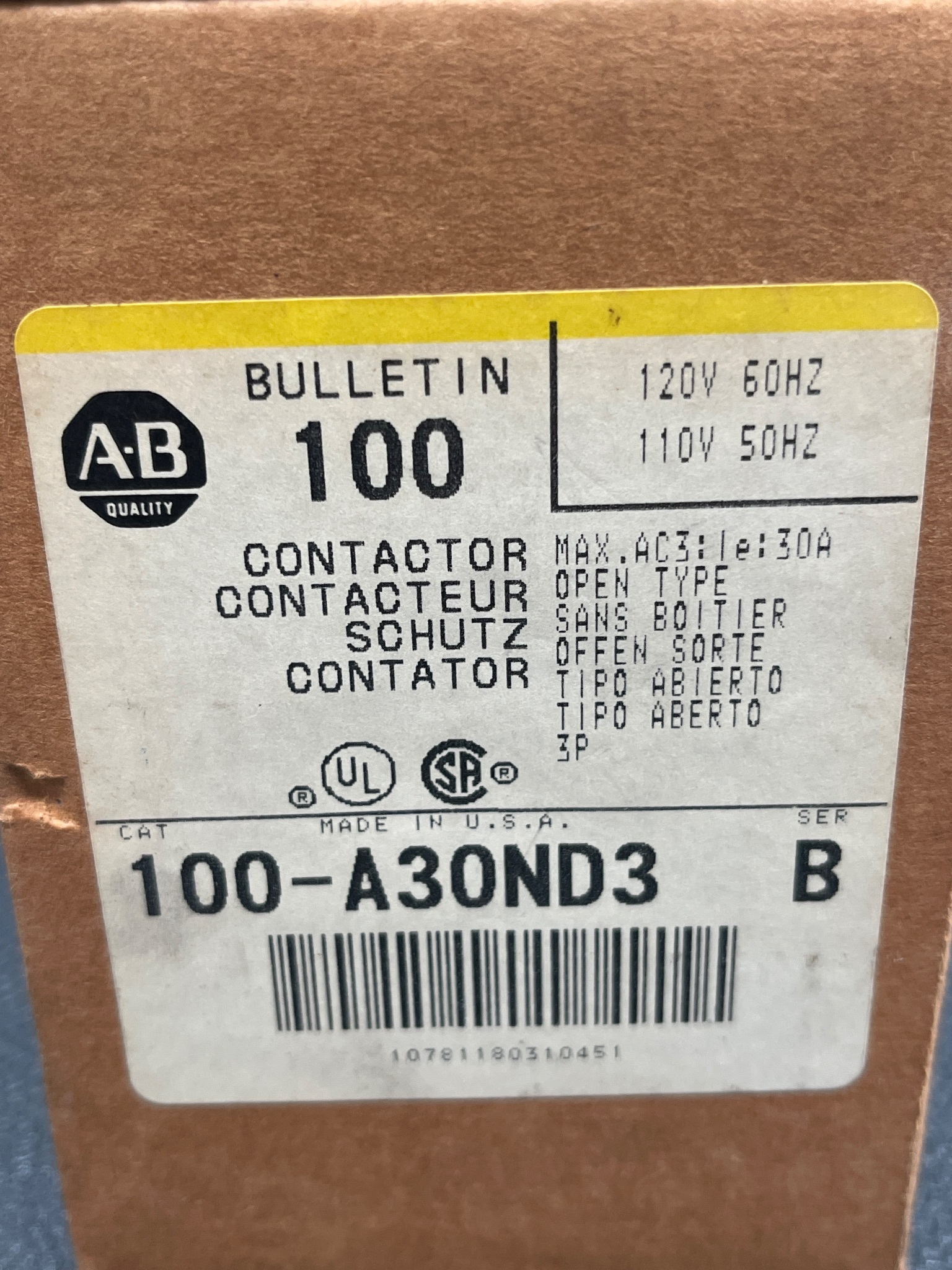 ALLEN BRADLEY 100-A30ND3 Contactor NEW 5