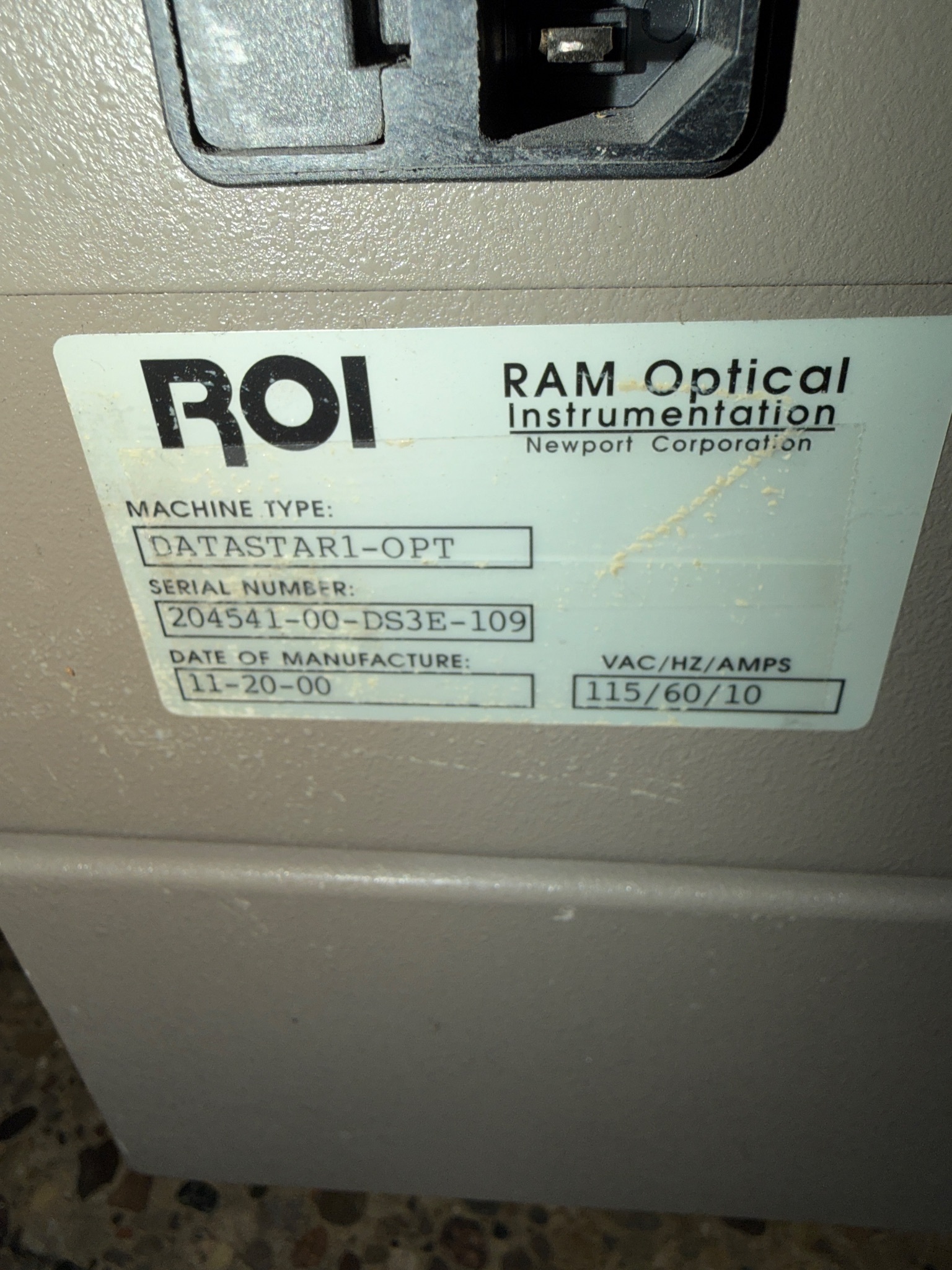 ROI DATASTAR1-OPT Optical Measurement System w/ Newport DATA STAR 900 USED 3