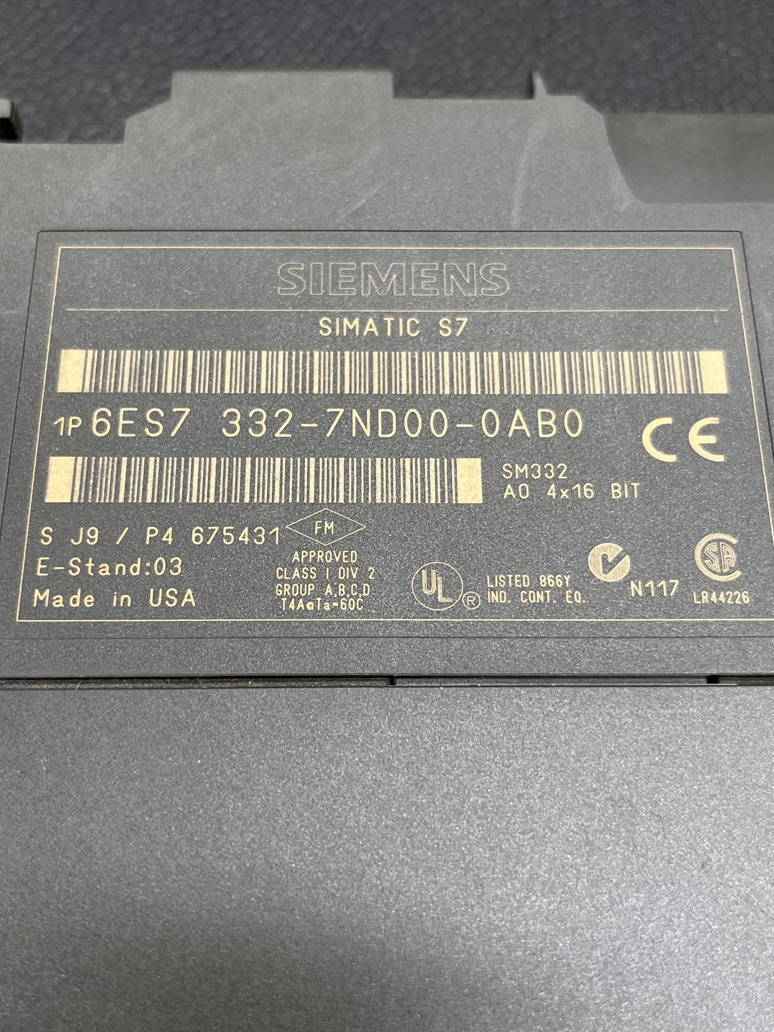 SIEMENS 6ES7 332-7ND00-0AB0 Analog Output Module SM332 USED 4