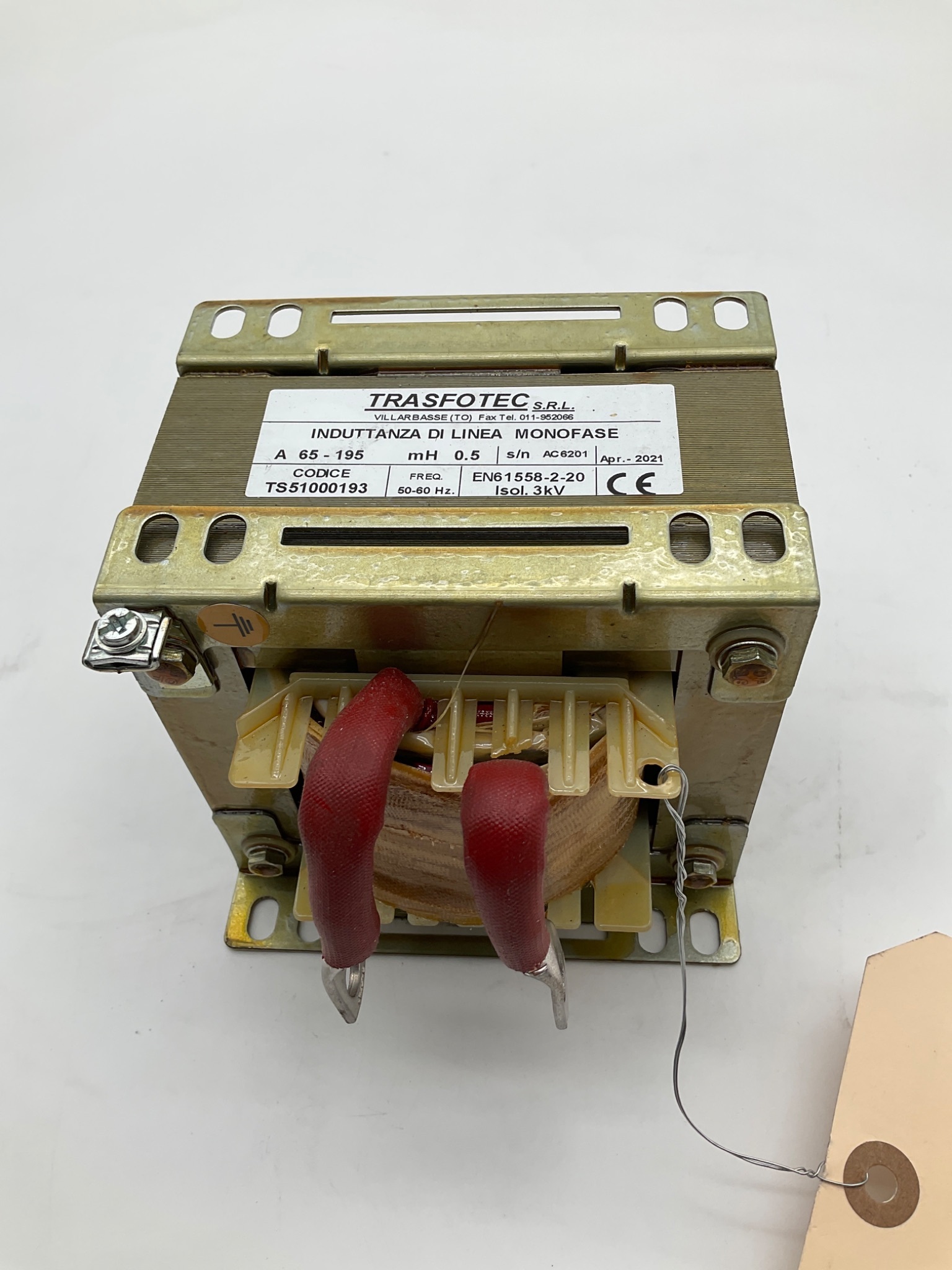 Trasfotec TS51000193 Single-Phase Line Reactor USED 0