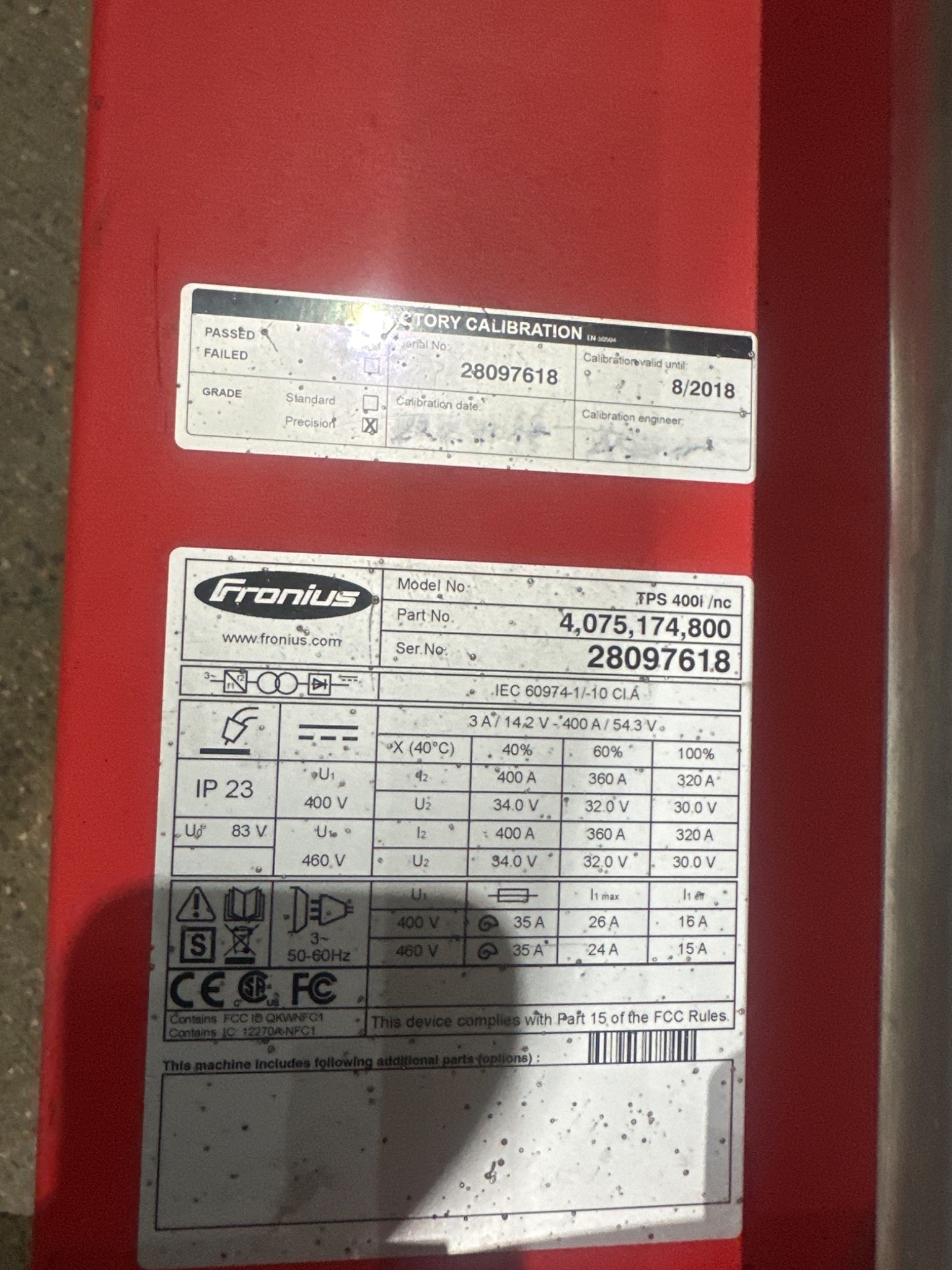 FRONIUS TPS 400i /nc 400A Welder USED 5