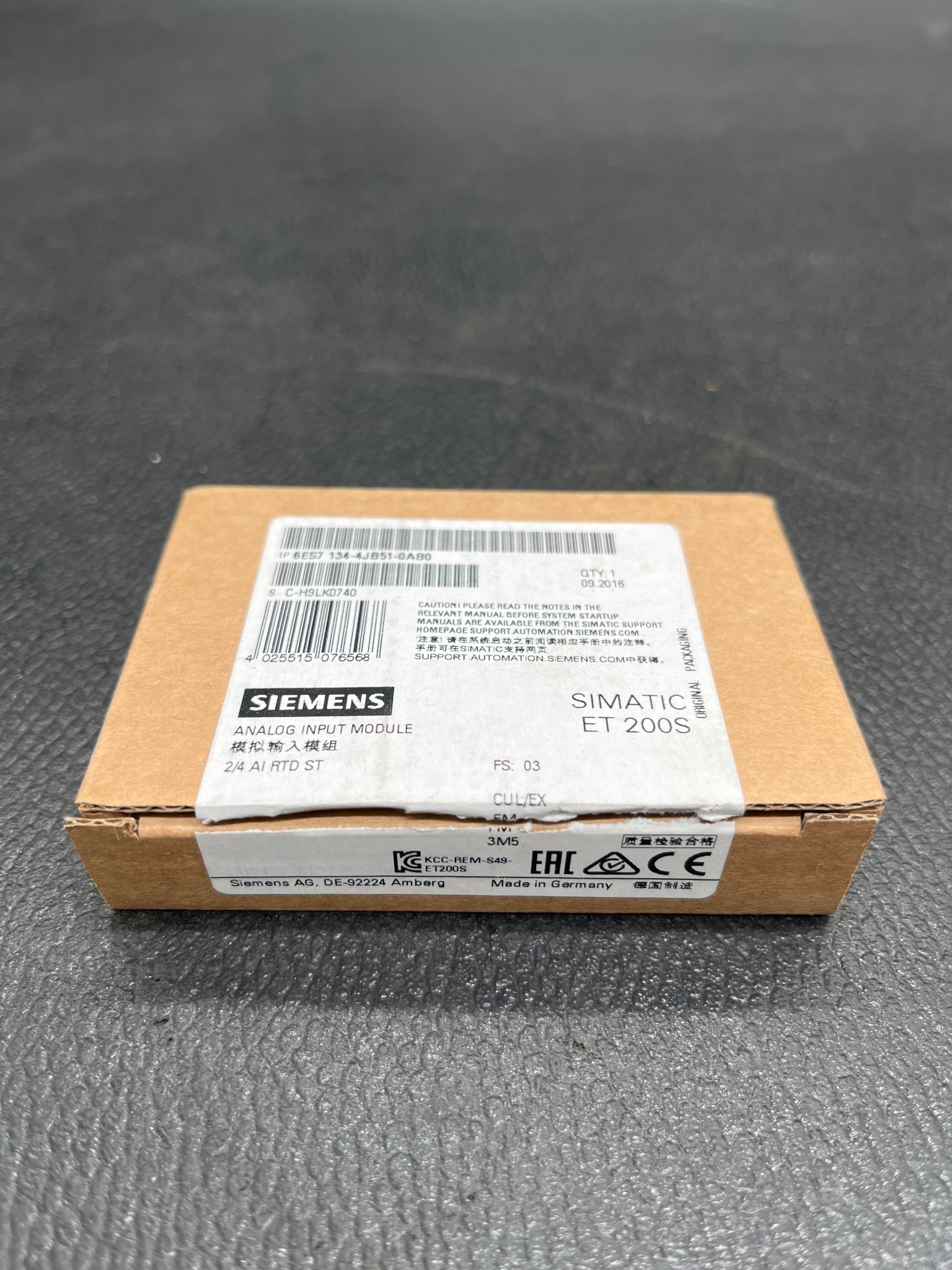 SIEMENS 6ES7 134-4JB51-0AB0 SIMATIC ET 200S Analog Input Module NEW 0