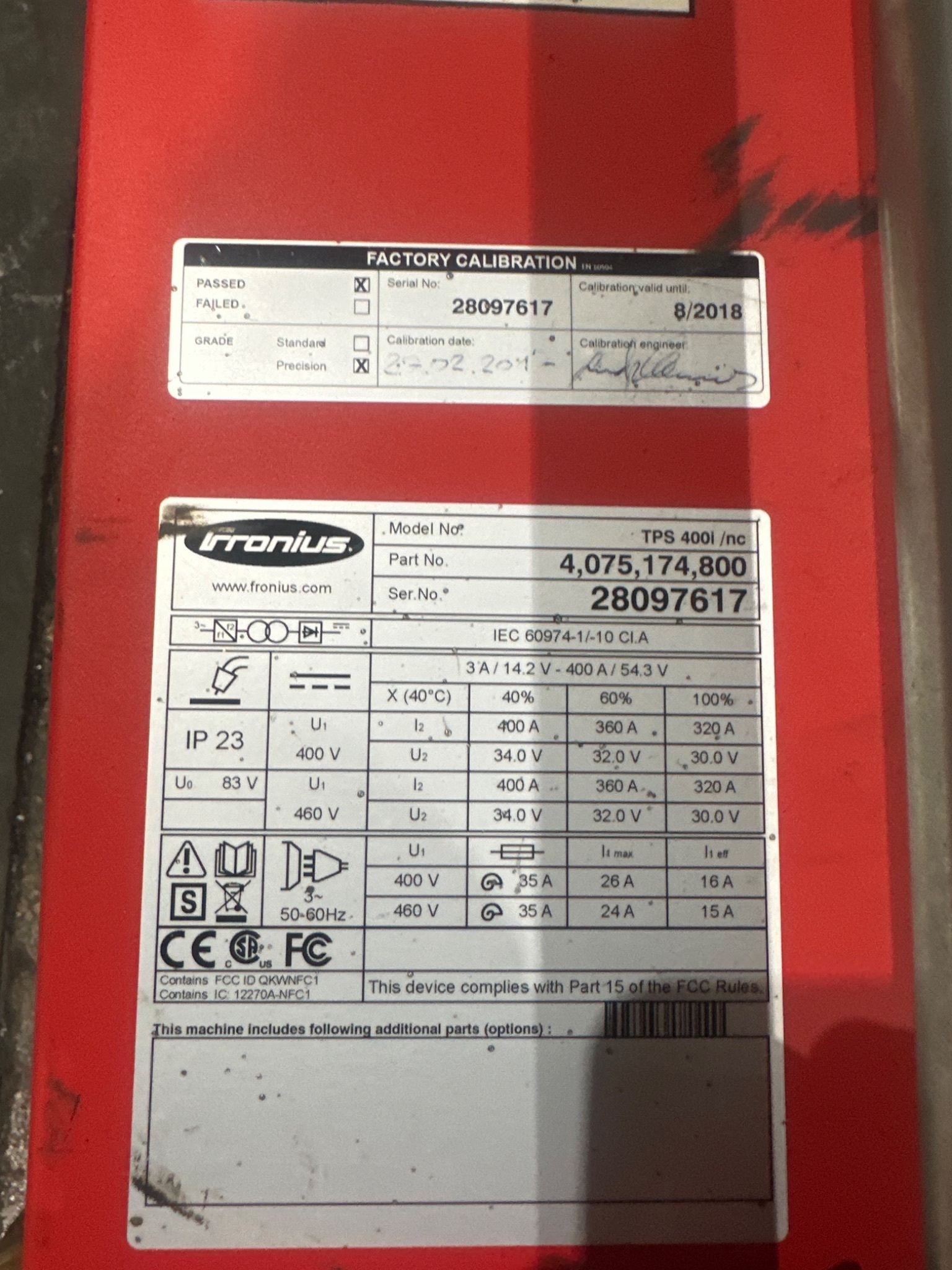 FRONIUS TPS 400i /nc 400A Welder USED 5