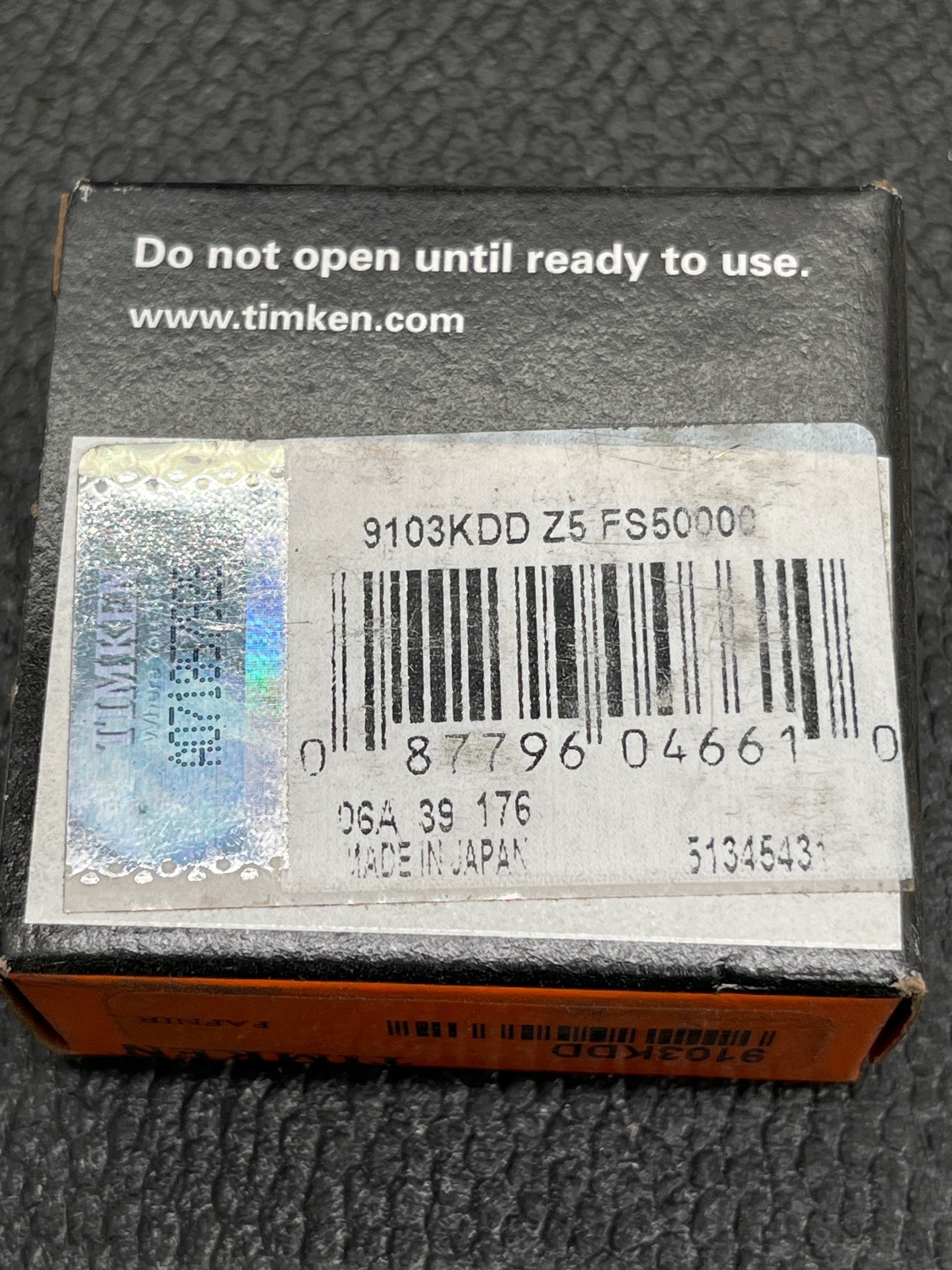 TIMKEN 9103KDD Double Shielded Ball Bearing NEW 3