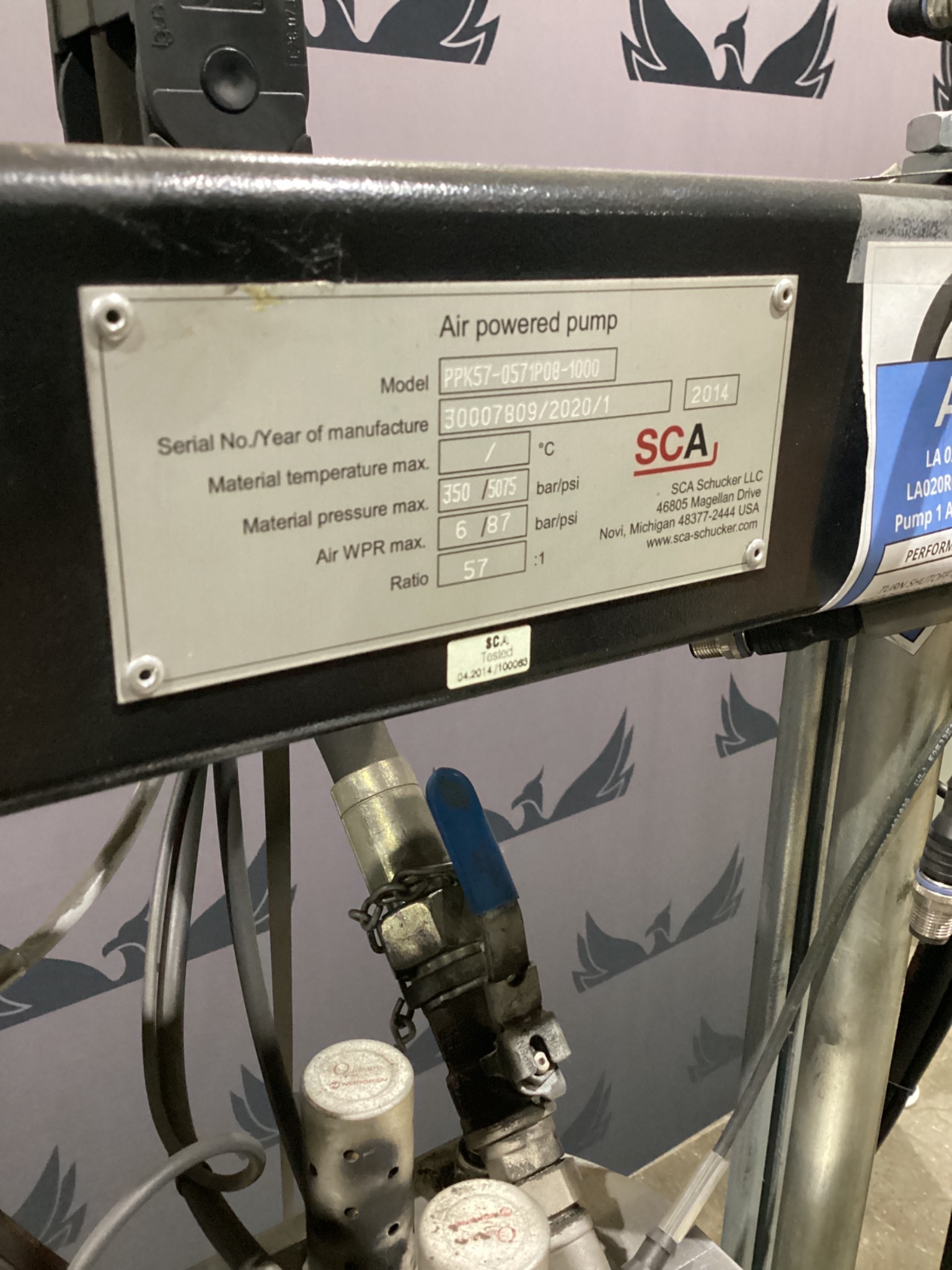 SCA PPK57-0571P08-1000 AIR POWERED PUMP SYSTEM USED 5