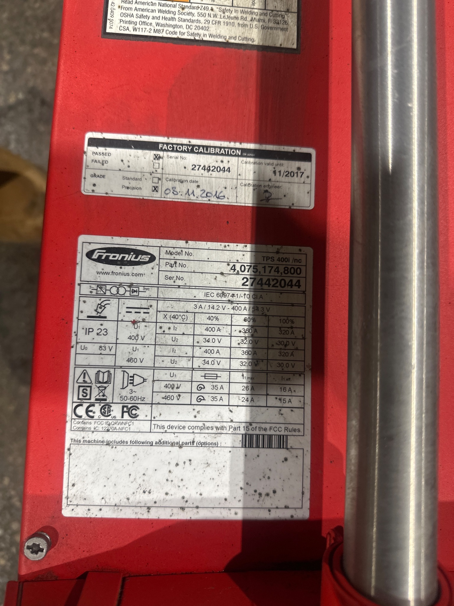 FRONIUS TPS 400i /nc 400A Welder USED 5