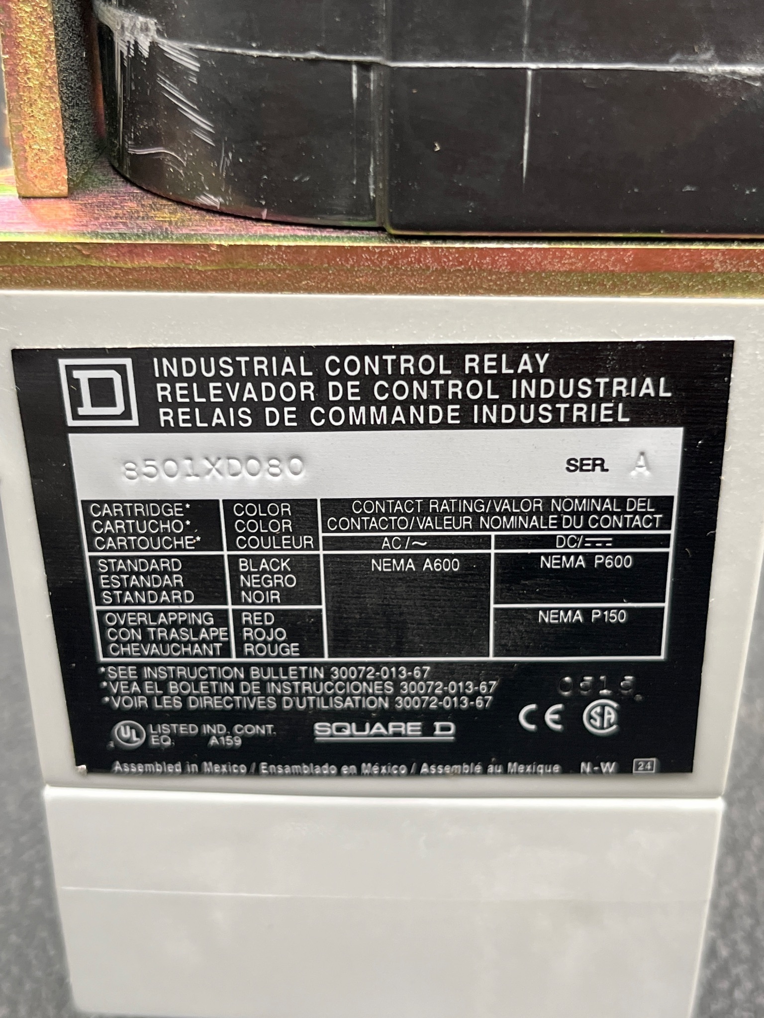 SQUARE D 8501XDO80V53 DC Control Relay NEW 9