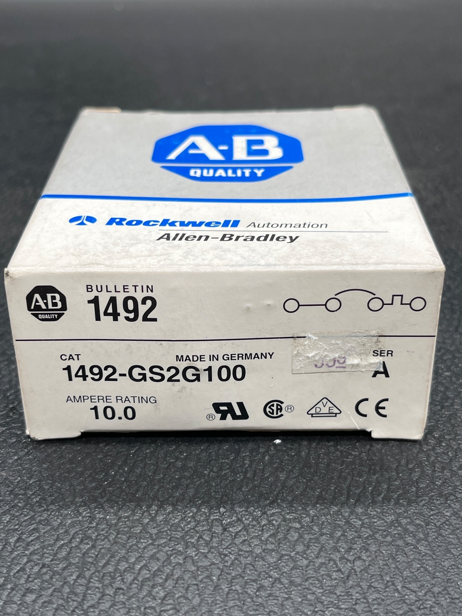 ALLEN BRADLEY 1492-GS2G100 2-Pole Circuit Breaker NEW 2