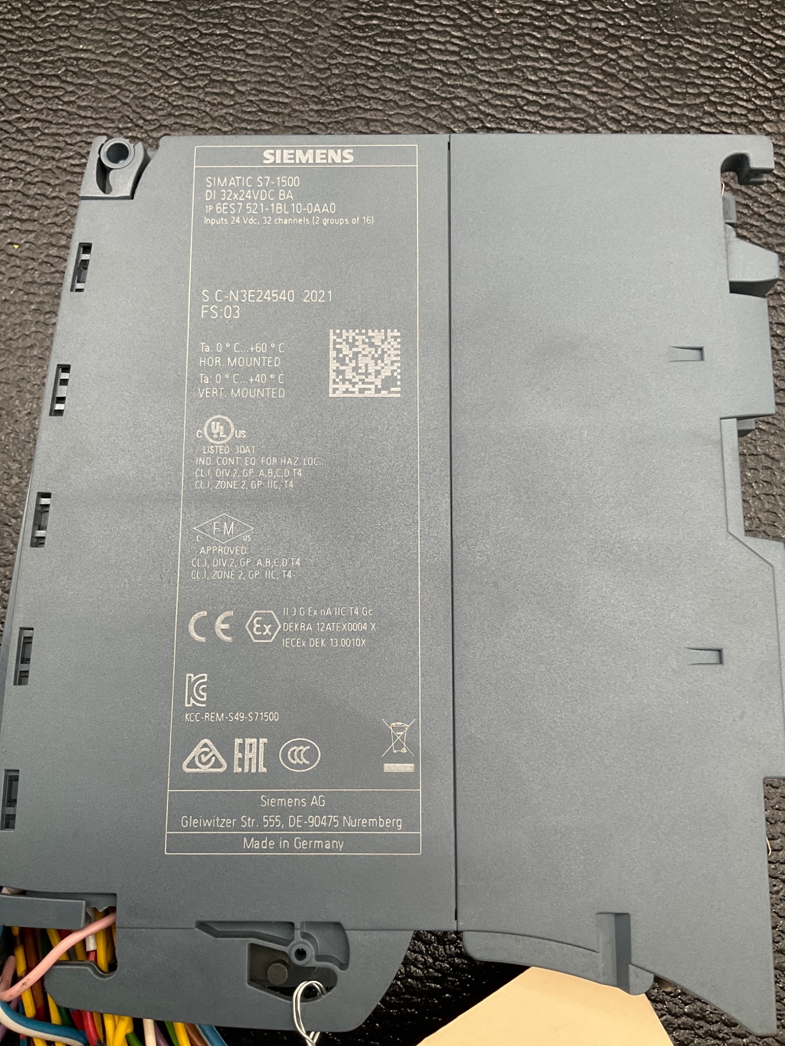 SIEMENS 6ES7521-1BL10-0AA0 S7-1500 DIGITAL INPUT MODULE 32X24VDC PNP USED 3