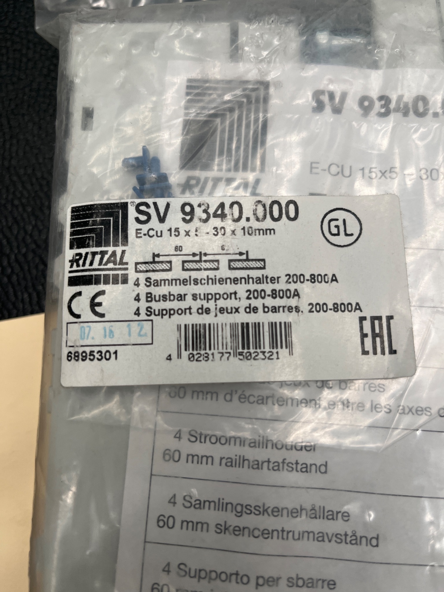 RITTAL SV 9340.00 Busbar Support 200-800A NEW (4 Pack) 3