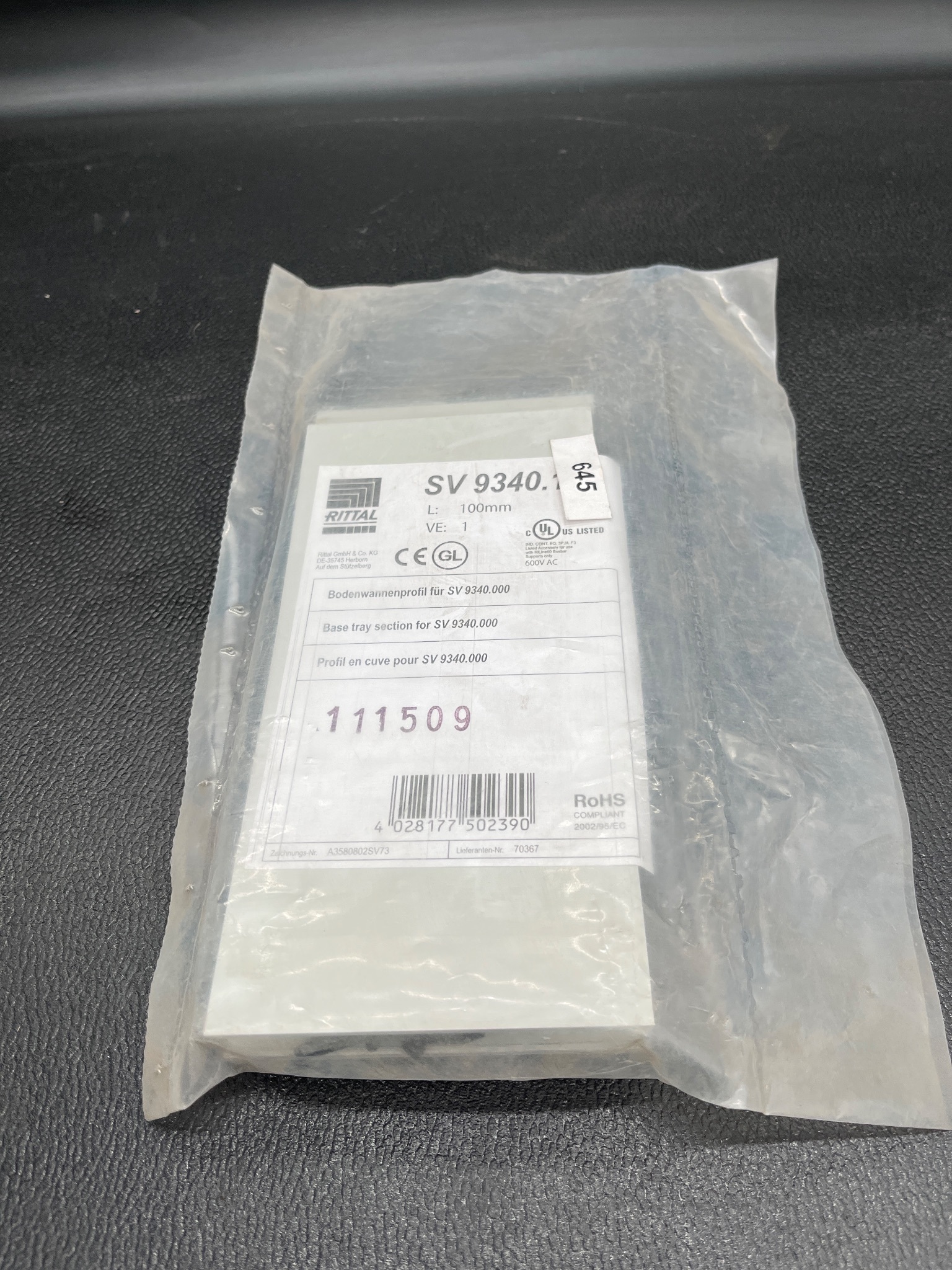 RITTAL SV 9340.140 Base Tray Infill 100mm NEW 0