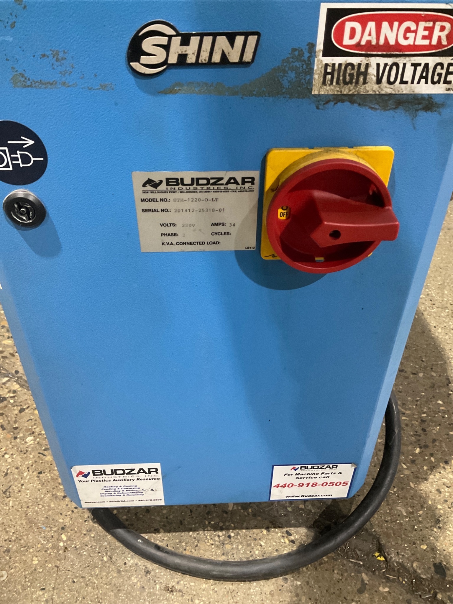 SHINI BUDZAR STM-1220-O-LT Oil Heater 230V 34A 3PH USED 2
