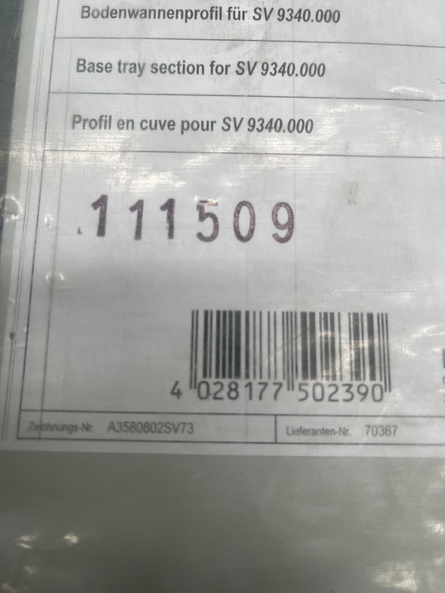 RITTAL SV 9340.140 Base Tray Infill 100mm NEW 3