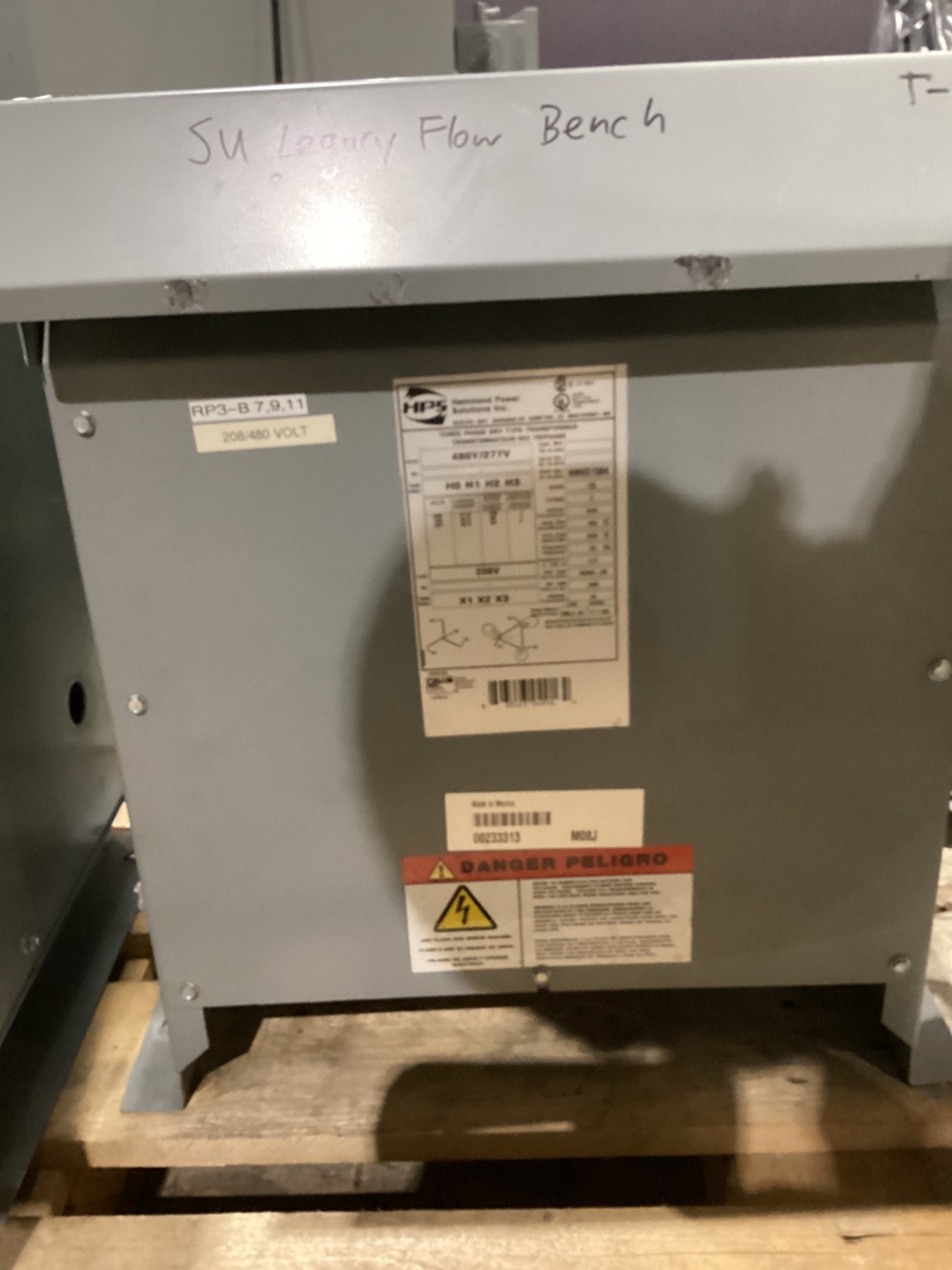 HPS NMK015BK Transformer 480Y/277V - 208V, 15 kVa, 3PH USED 1