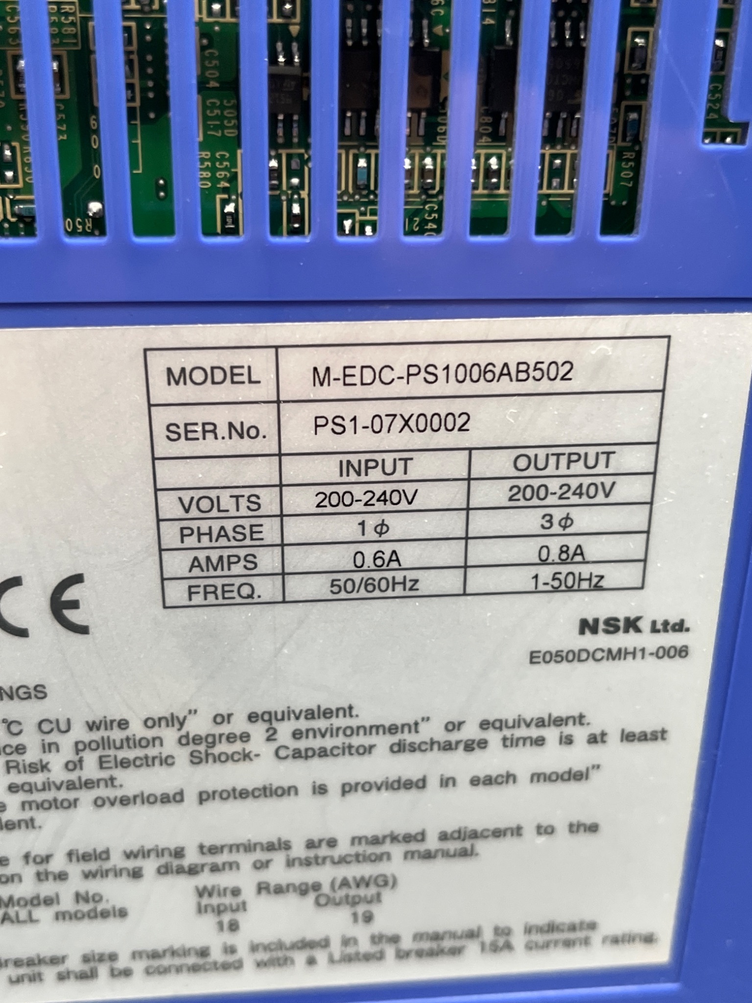 NSK EDC-PS1006AB502-A MegaTorque Motor Drive USED 4