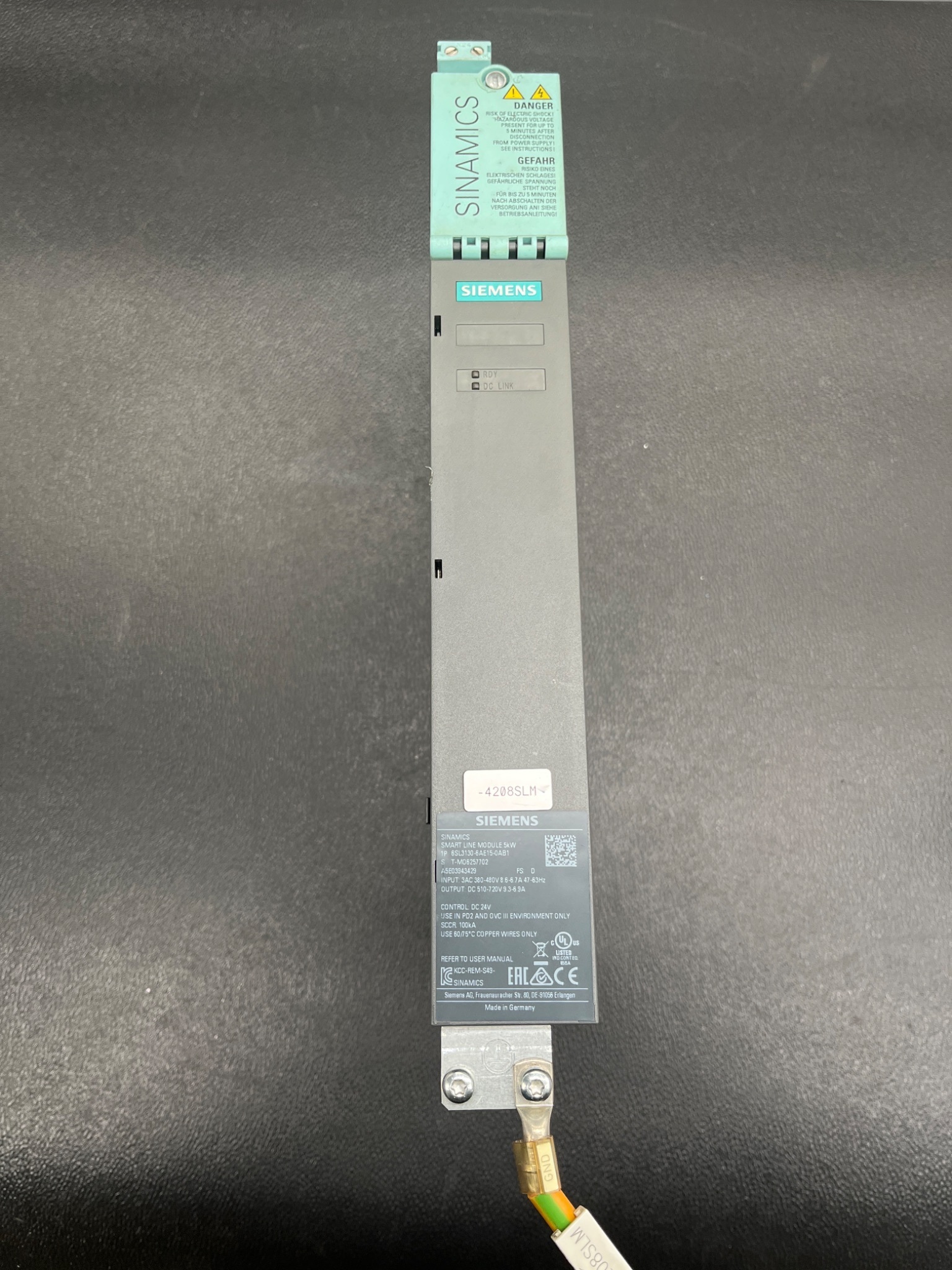 SIEMENS 6SL3130-6AE15-0AB1 SINAMICS Smart Line Module 5kW USED 0