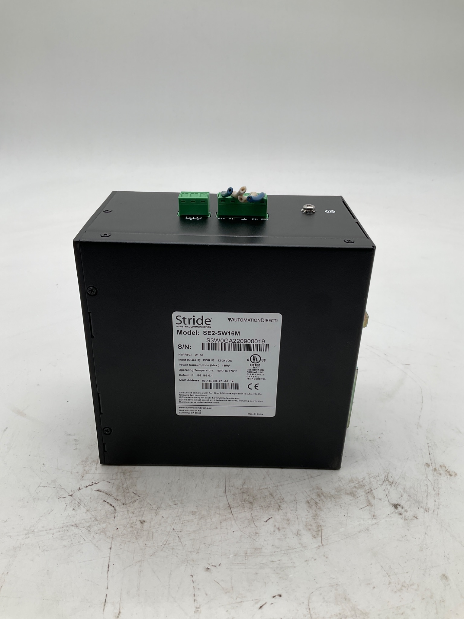 STRIDE SE2-SW16M 16-Port Industrial Ethernet Switch USED 2