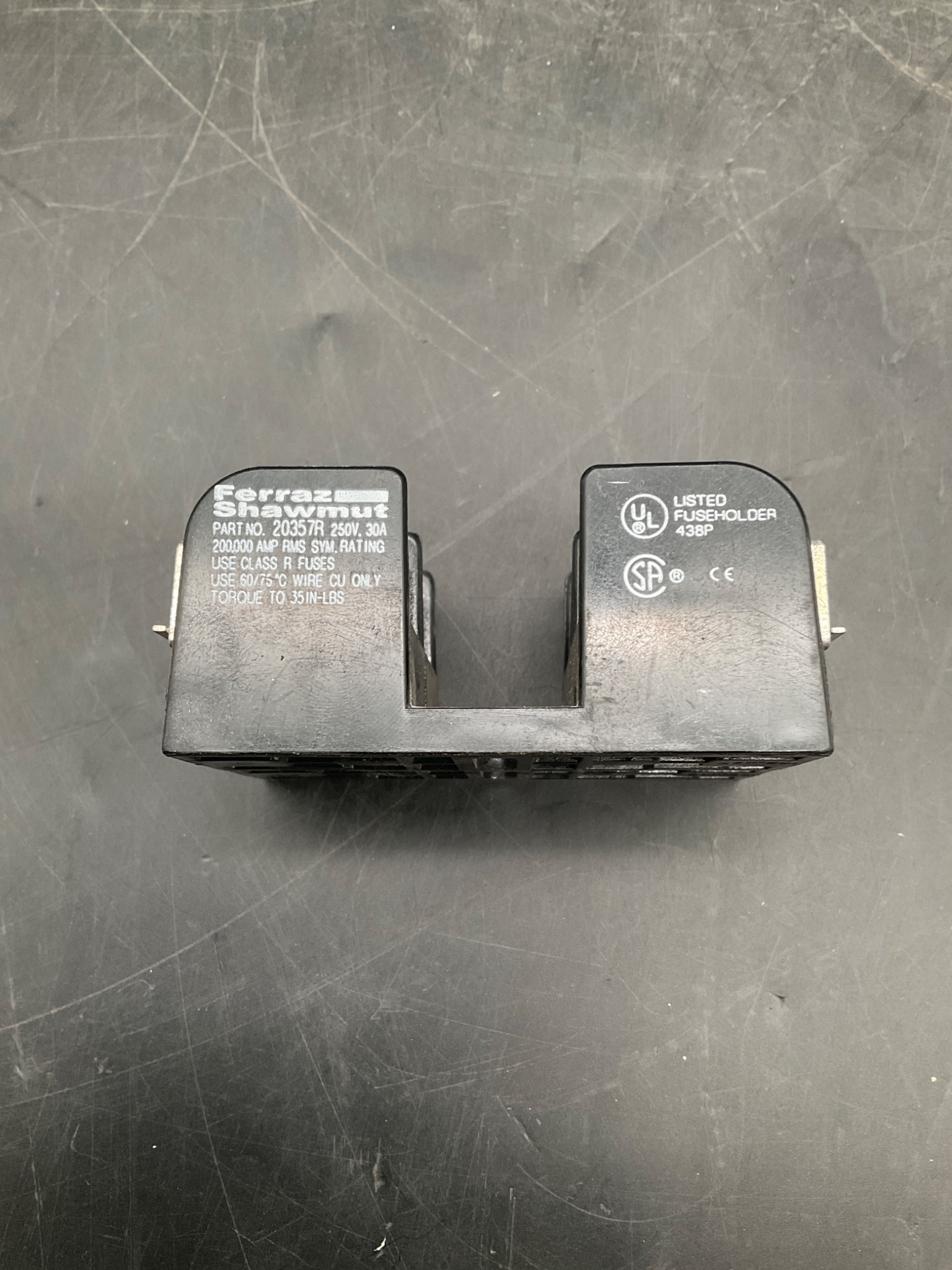 FERRAZ SHAWMUT 20357R 2-Pole Fuse Holder USED 3
