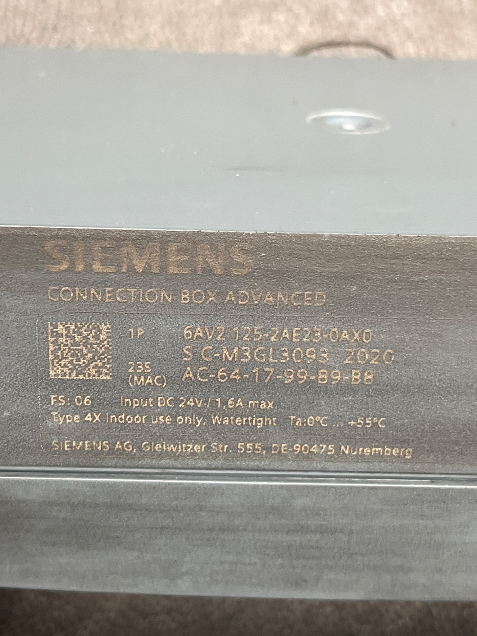 SIEMENS 6AV2 125-2AE23-0AX0 Advanced Connection Box USED 4