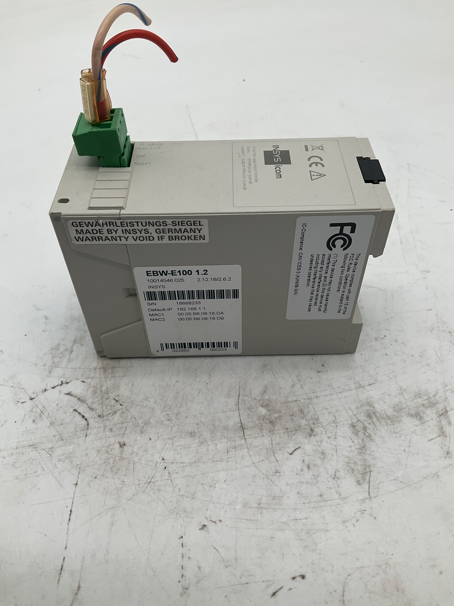 INSYS EBW‑E100 1.2 Networking Router USED 2