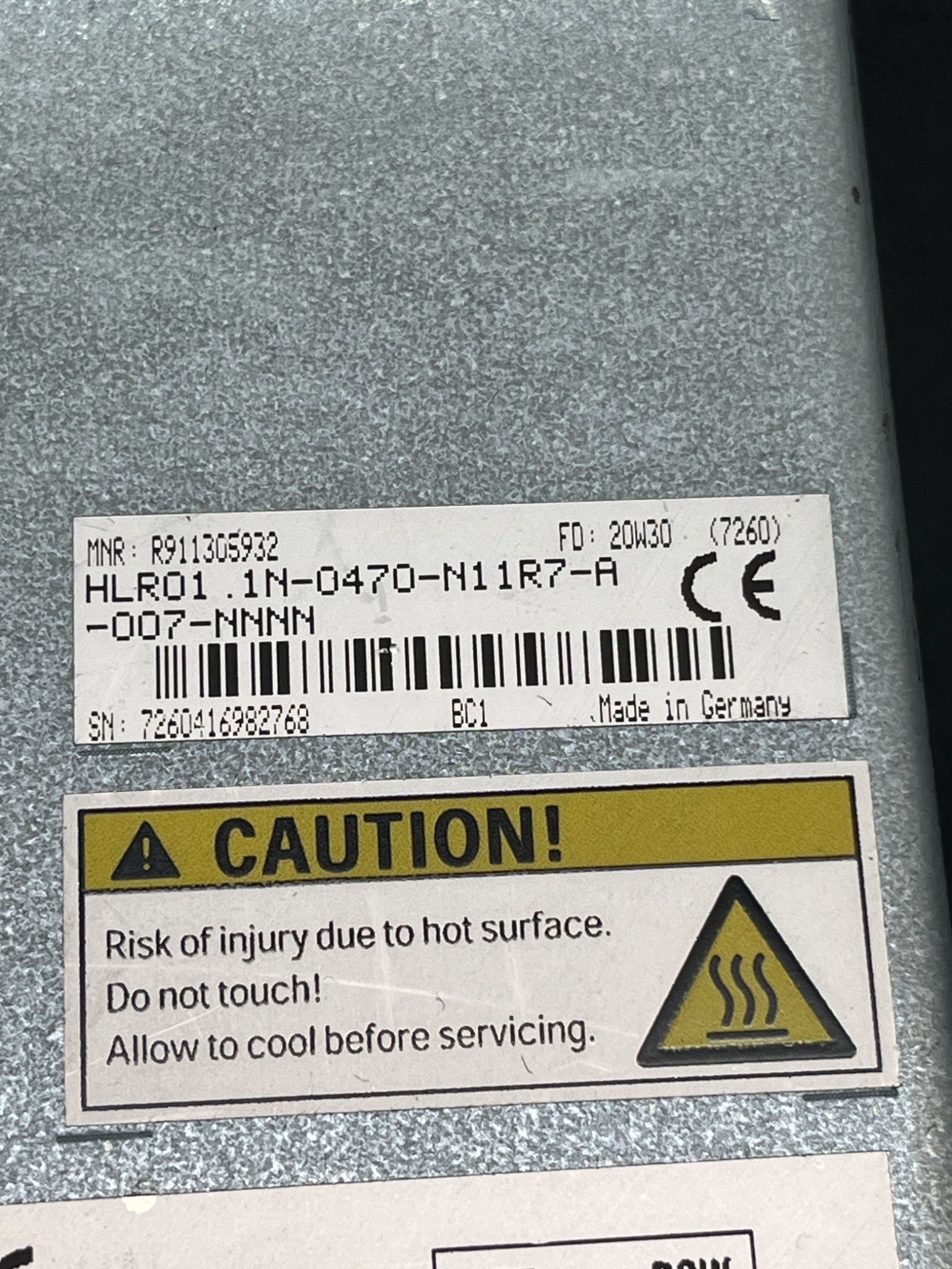 REXROTH HLR01.1N‑0470‑N11R7‑A‑007‑NNNN Braking Resistor USED 5