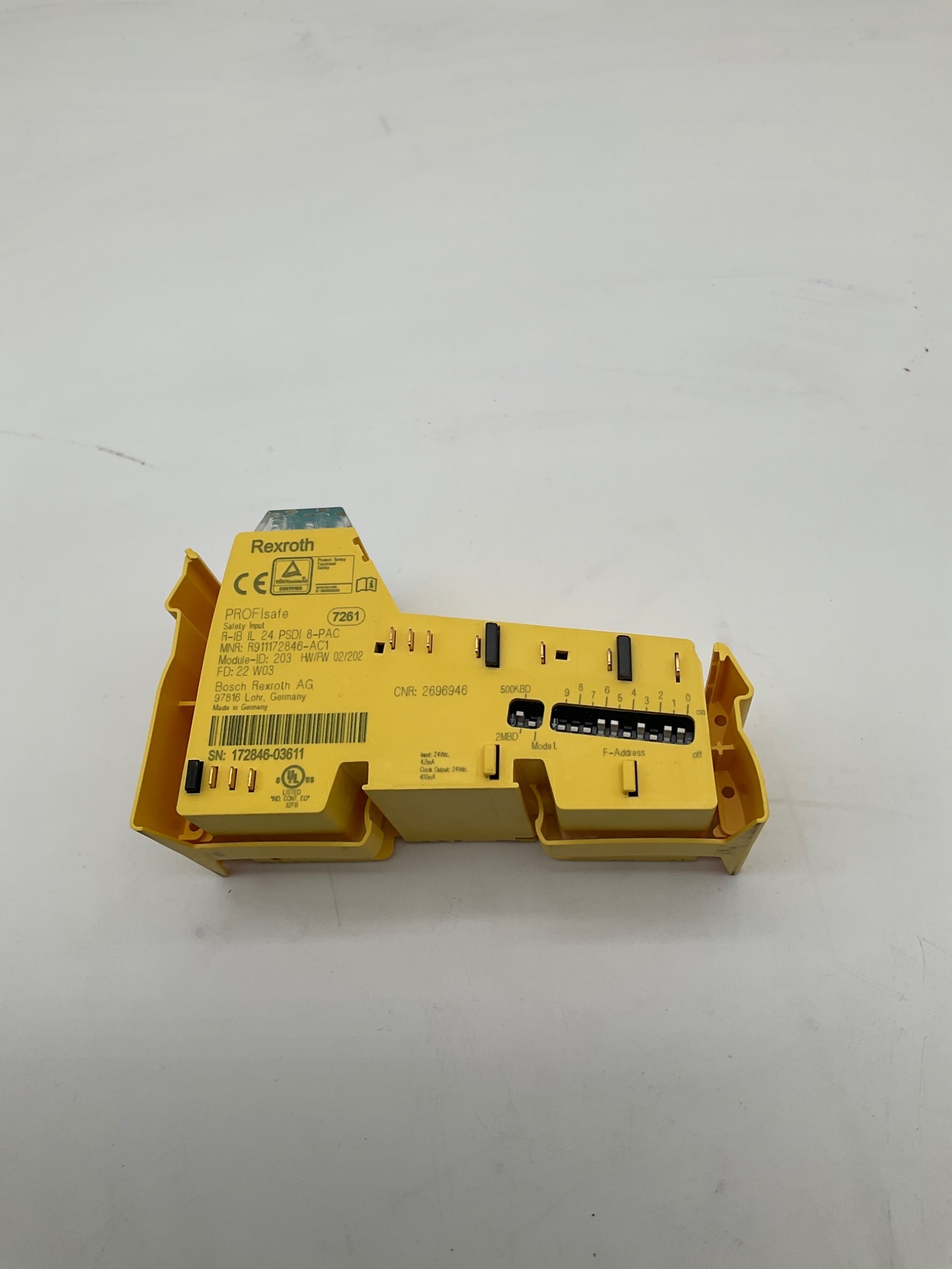 REXROTH R‑IB IL 24 PSDI 8‑PAC Safety Input Module R911172846‑AC1 USED 5