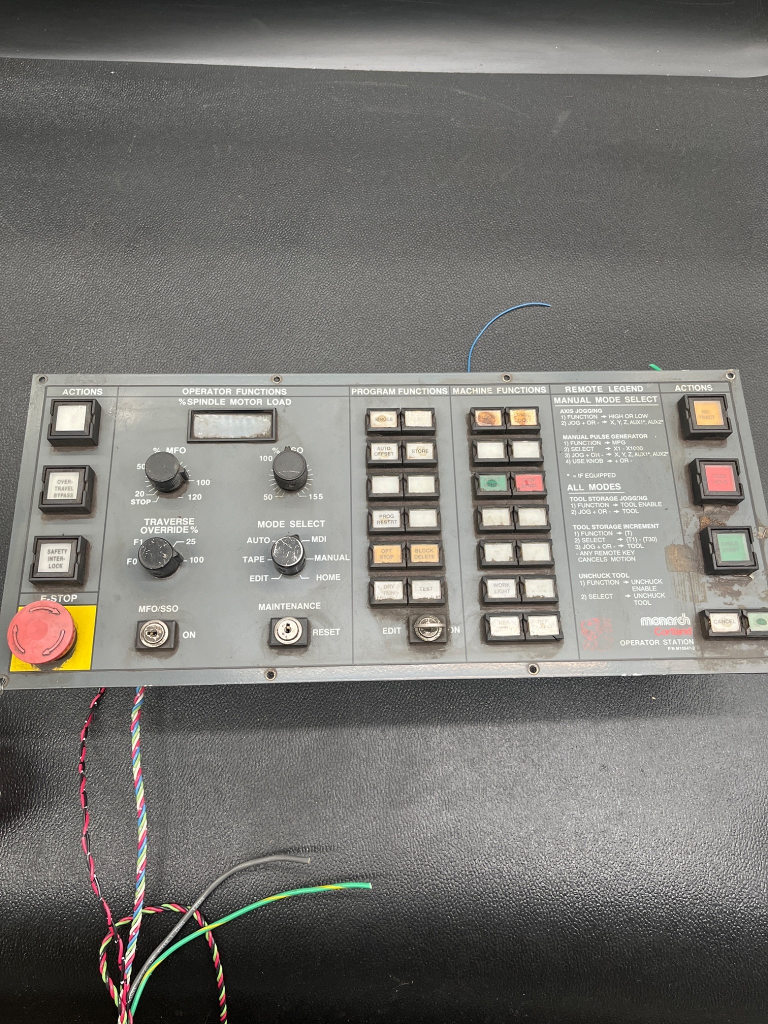 MONARCH Cortland M10547‑2 Operator Station USED 0