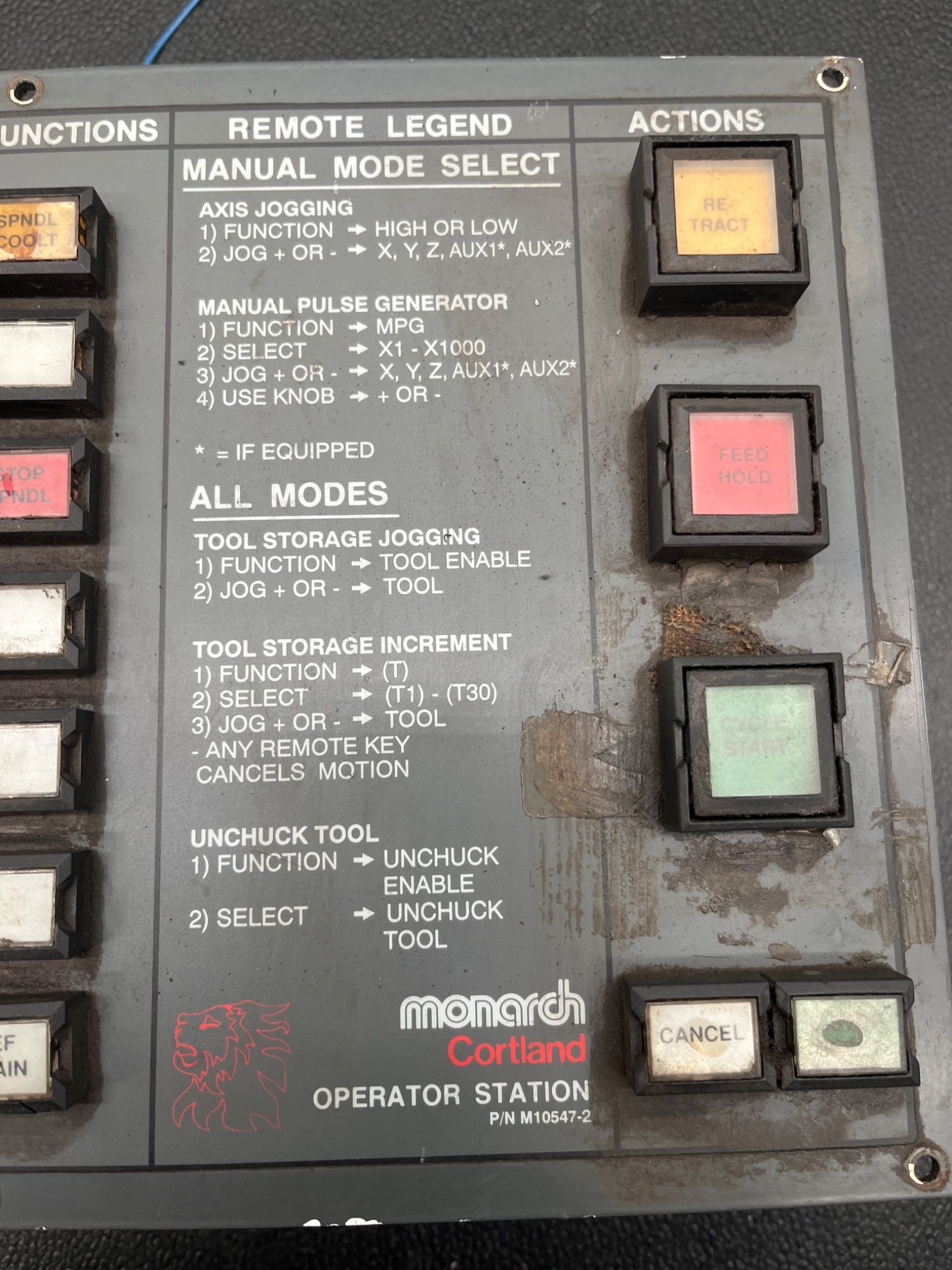 MONARCH Cortland M10547‑2 Operator Station USED 3