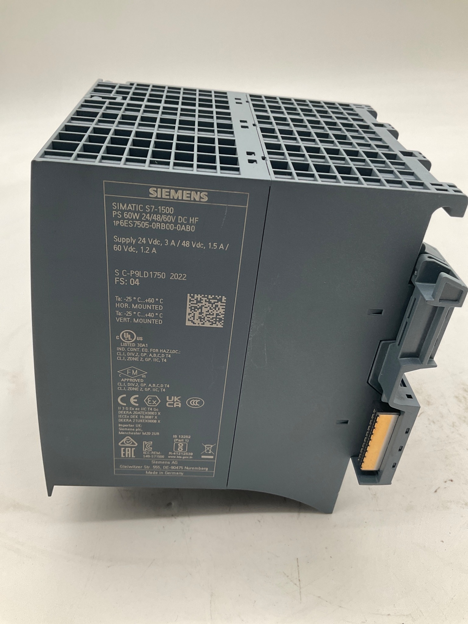SIEMENS 6ES7505‑0RB00‑0AB0 SIMATIC S7‑1500 Power Supply USED 1