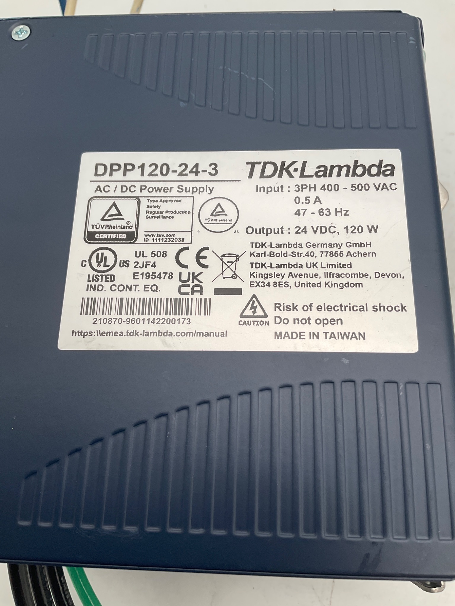 TDK‑Lambda DPP120‑24‑3 AC/DC Power Supply USED 1