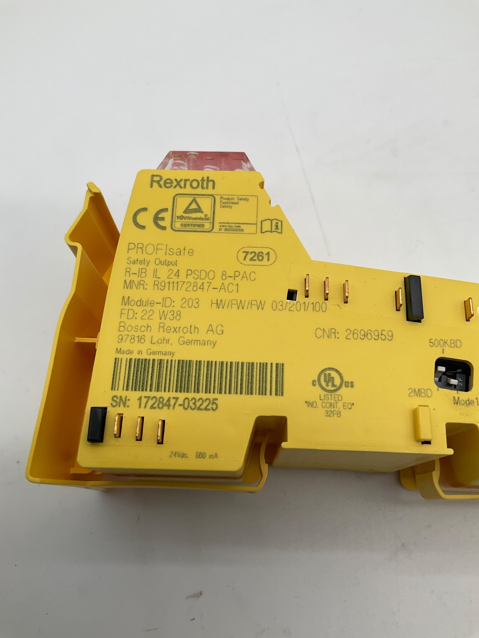 REXROTH R‑IB IL 24 PSDO 8‑PAC Safety Output Module R911172847‑AC1 USED 3