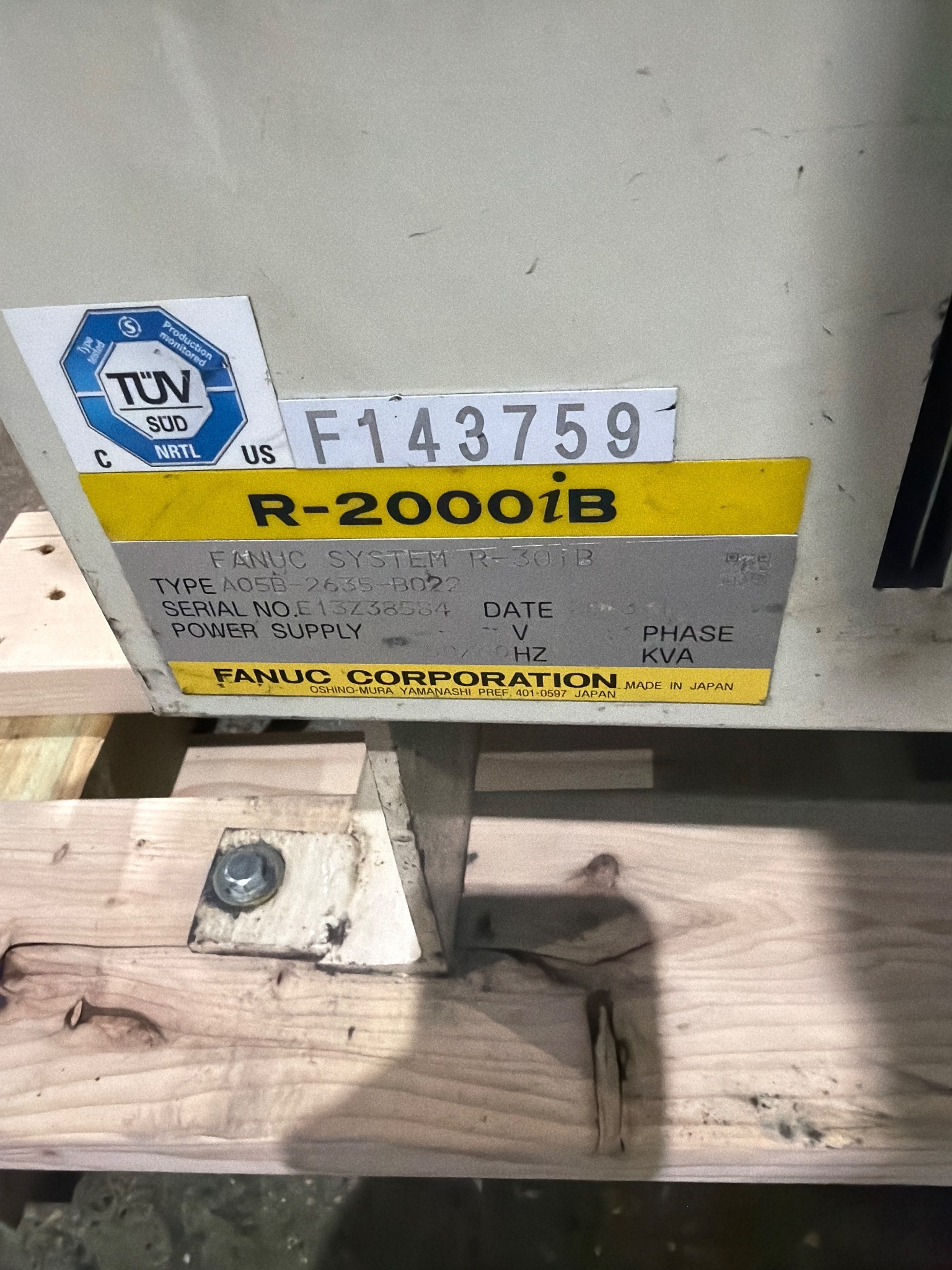 FANUC R-2000iB/210F Complete w/ R-30iB Controls USED 9