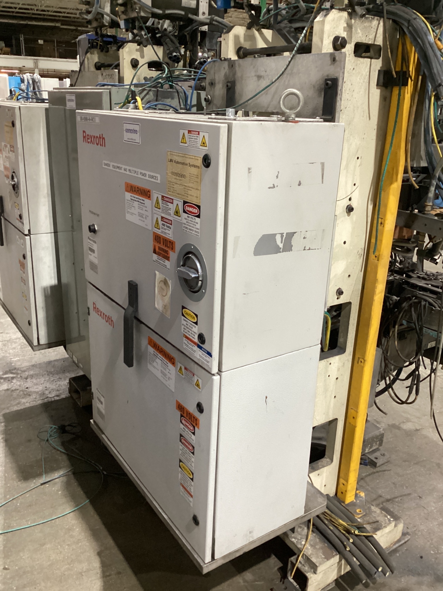 CENTRELINE RESISTANCE WELDING STATION WITH BOSCH REXROTH WELD INVERTERS USED 5