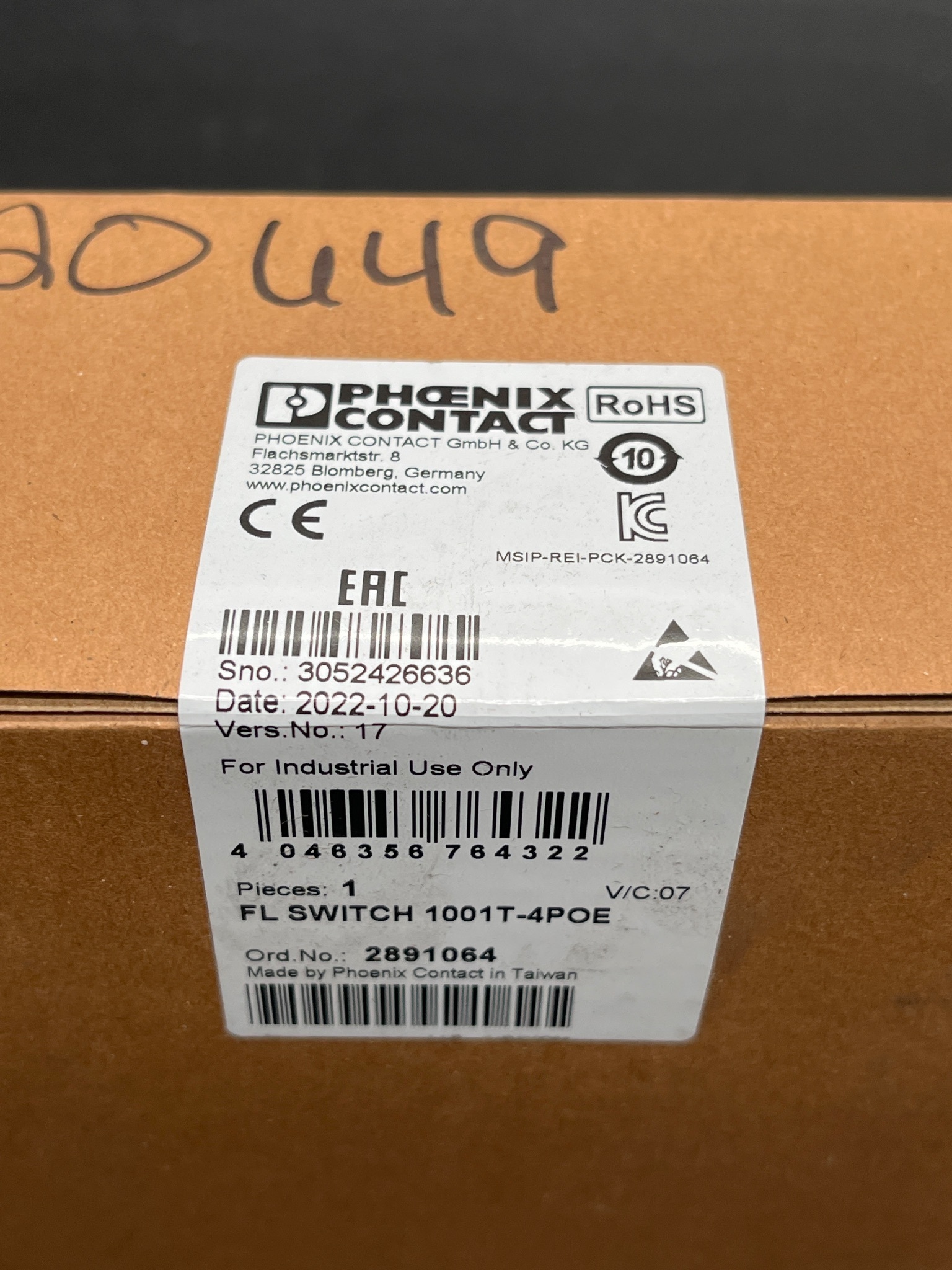 PHOENIX CONTACT 2891064 FL SWITCH 1001T-4POE Industrial Ethernet Switch NEW 5