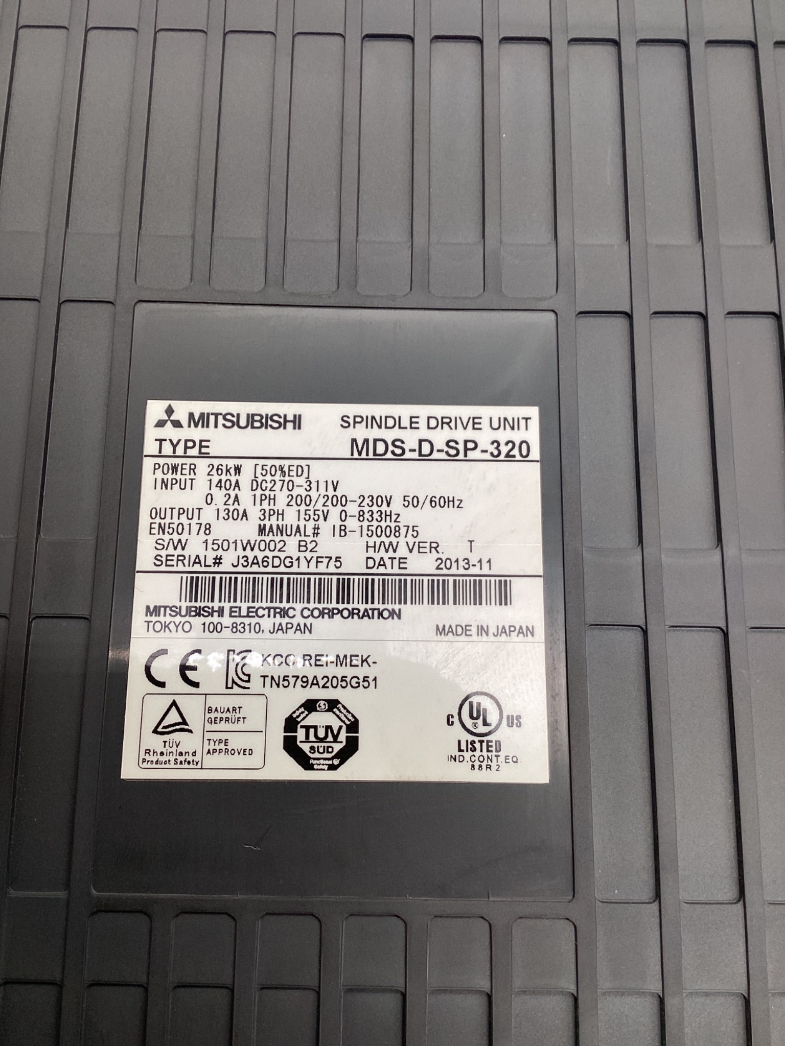 MITSUBISHI MDS-D-SP-320 SPINDLE DRIVE UNIT USED 8