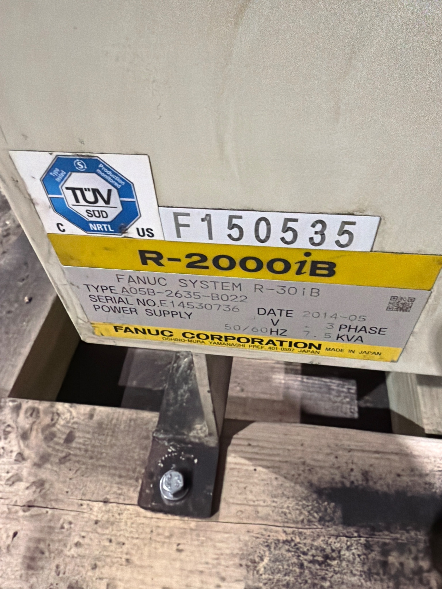FANUC R-2000iB/210F Complete w/ R-30iB Controls USED 3