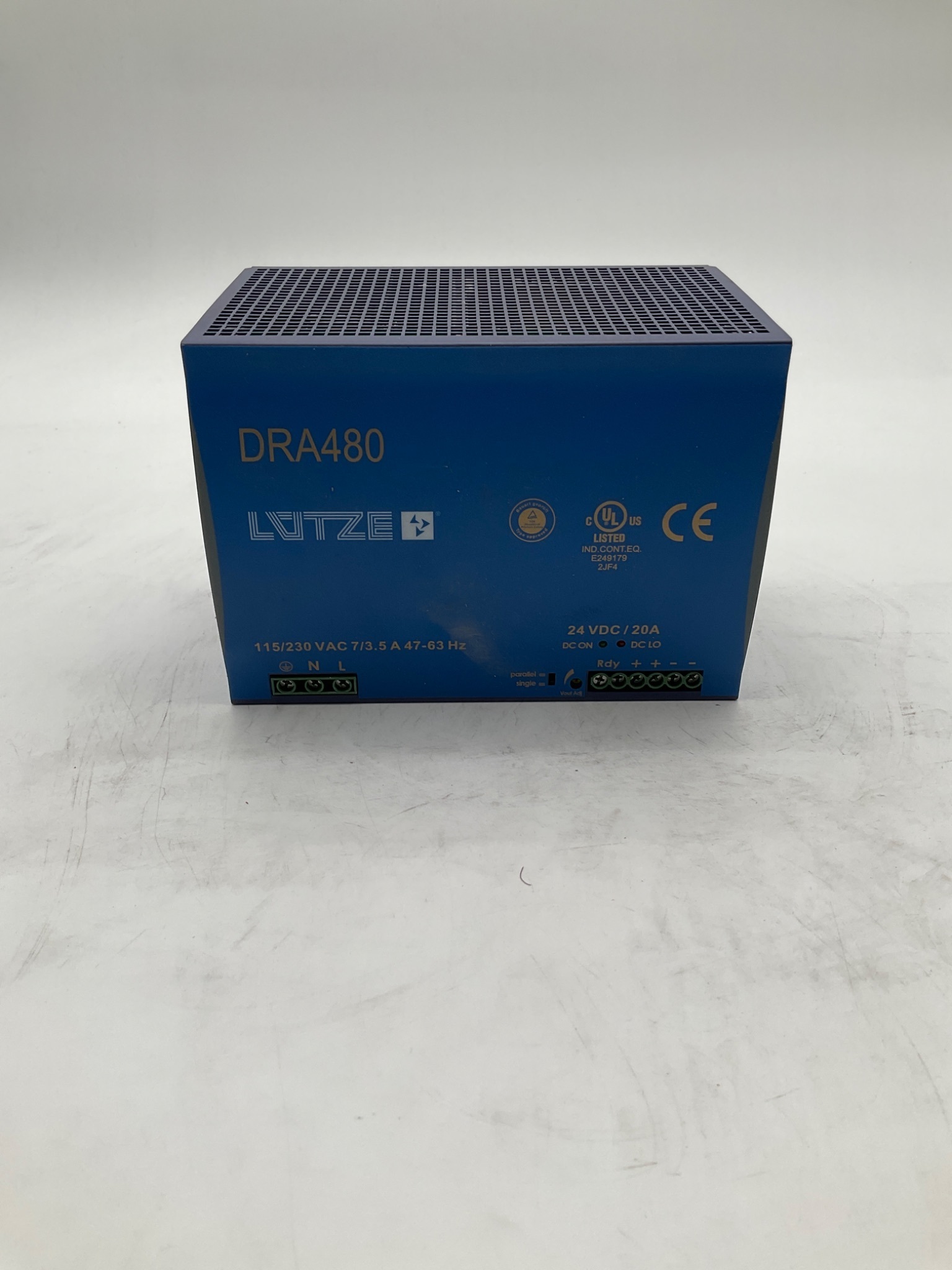 LUTZE DRA480-24A DIN Rail Power Supply USED 0