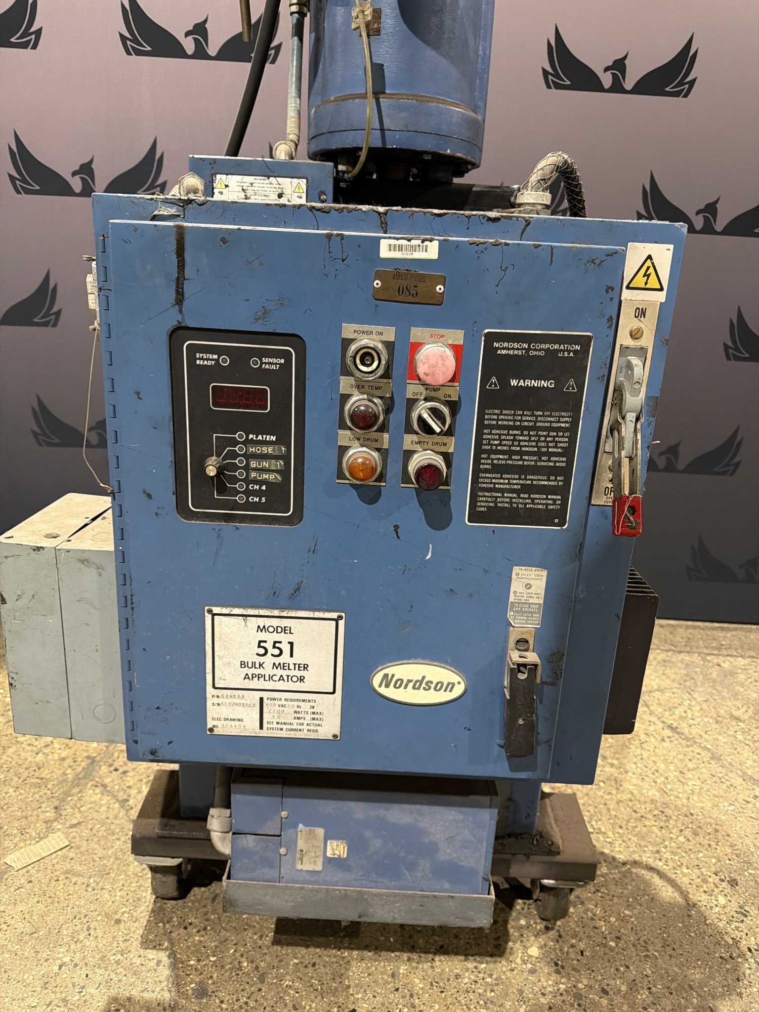 NORDSON 551 Bulk Melter Applicator P/N 324633 480V USED 5