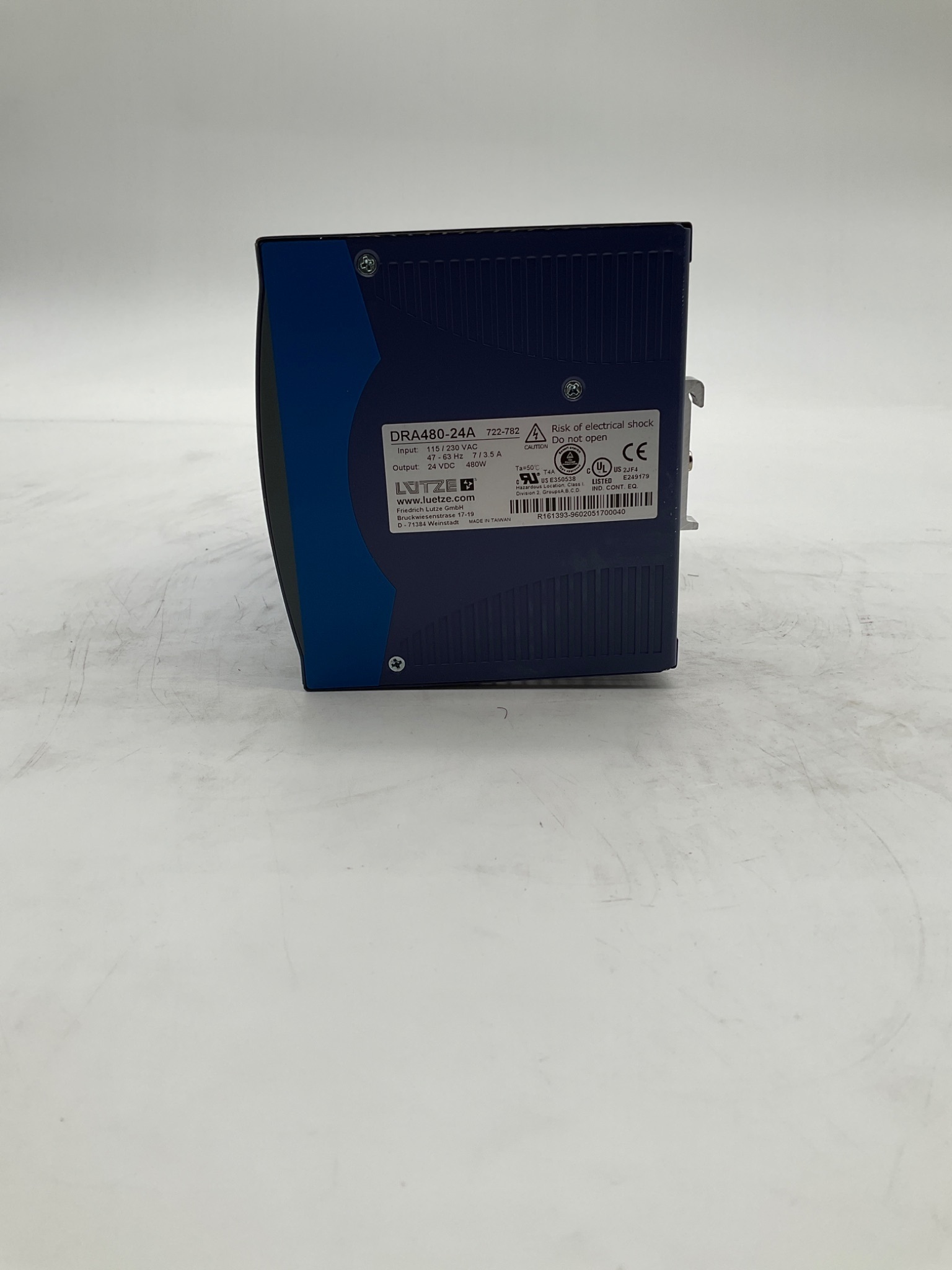 LUTZE DRA480-24A DIN Rail Power Supply USED 1