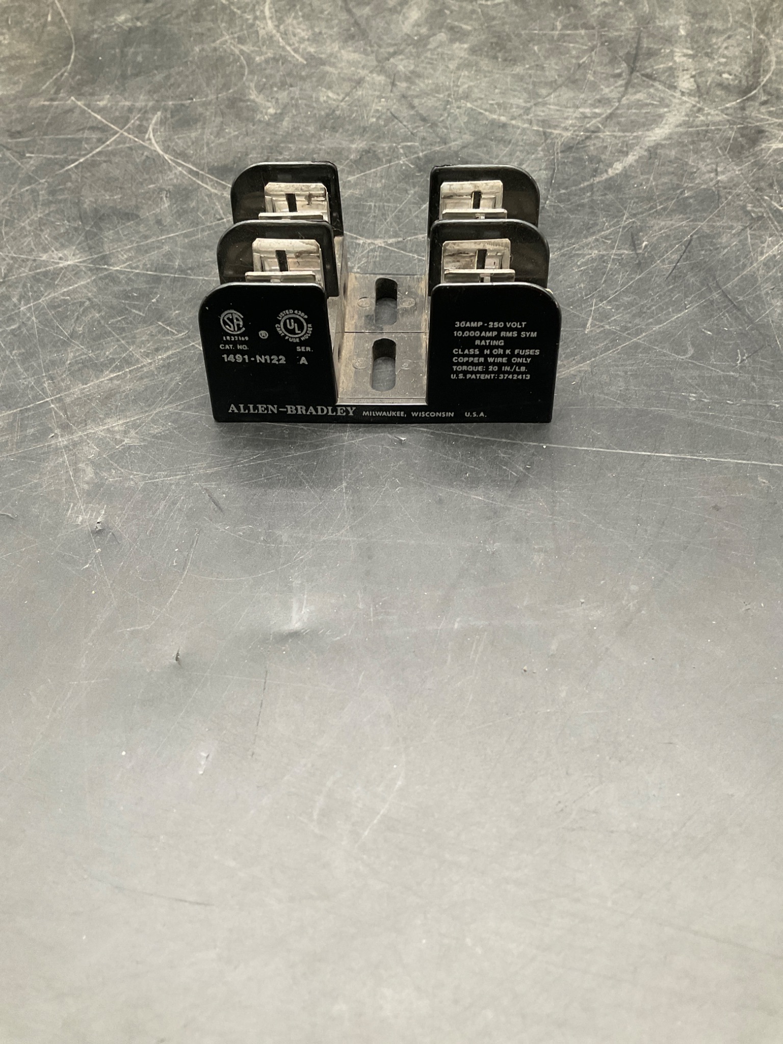 ALLEN BRADLEY 1491-N122 2-Pole Fuse Holder USED 0
