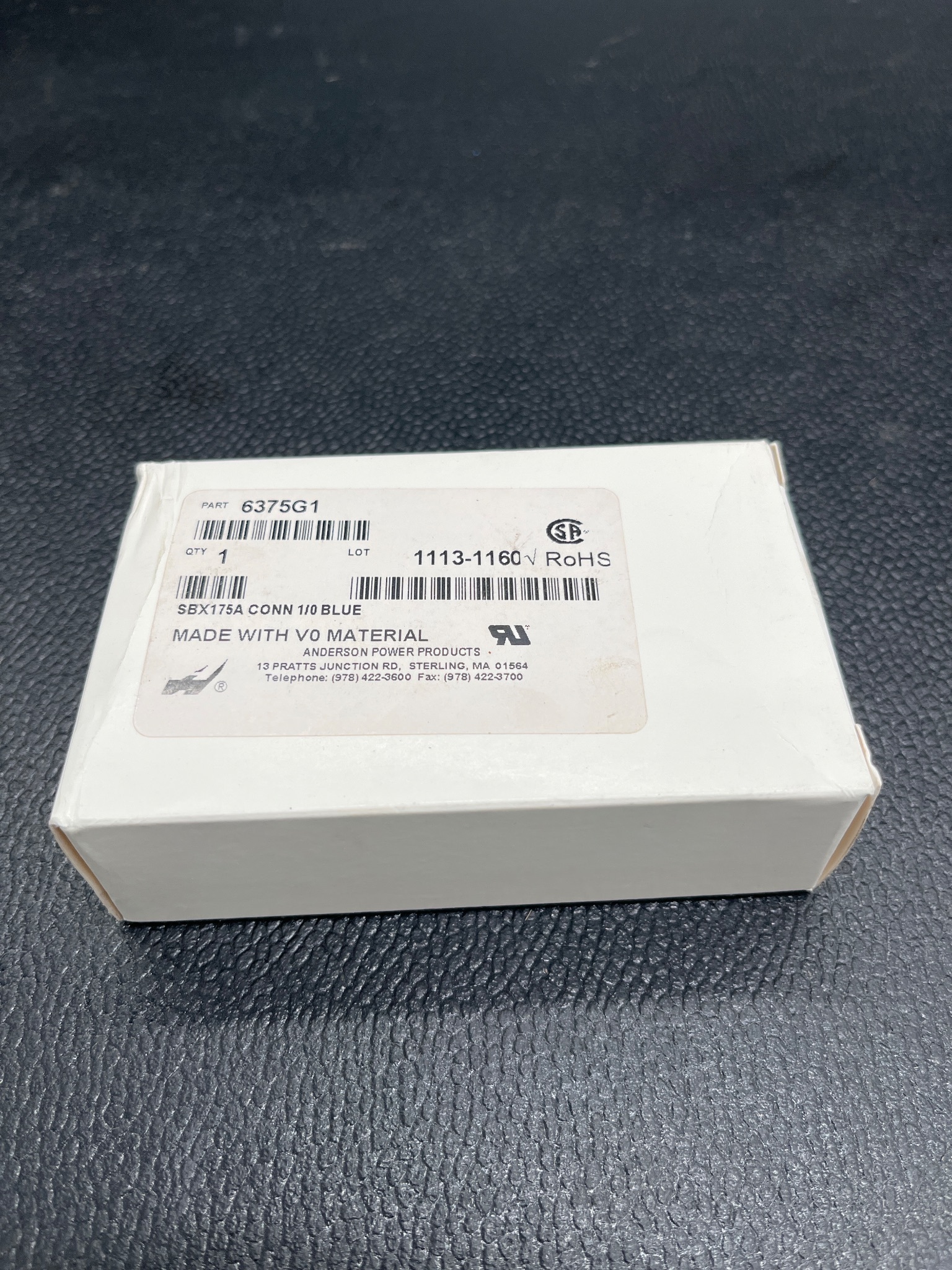 ANDERSON POWER PRODUCTS 6375G1 SBX175A Connector 1/0 Blue NEW 0