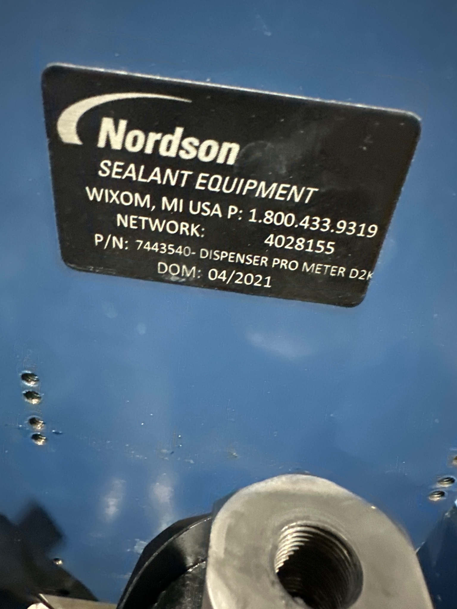 NORDSON 7443540 Dispenser Pro Meter D2K PARTS ONLY 4
