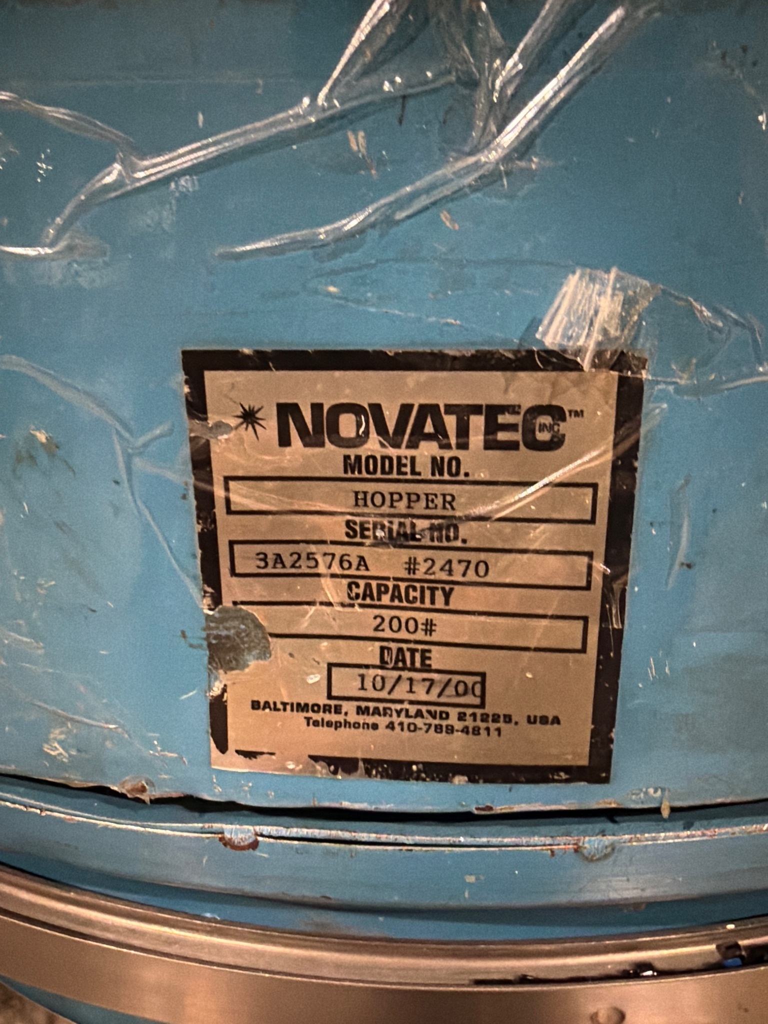 NOVATEC MDM-50 Desiccant Dryer w/ 200lb Hopper USED 1