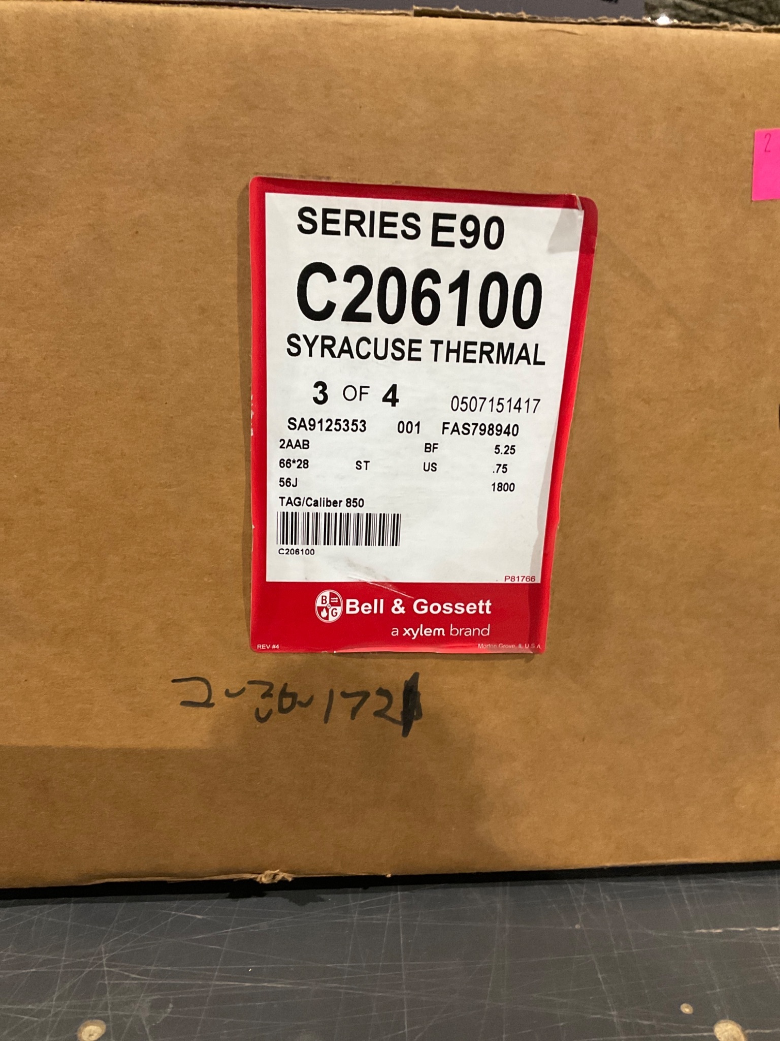 BELL & GOSSETT C206100 Series E-90 Centrifugal Pump NEW 0