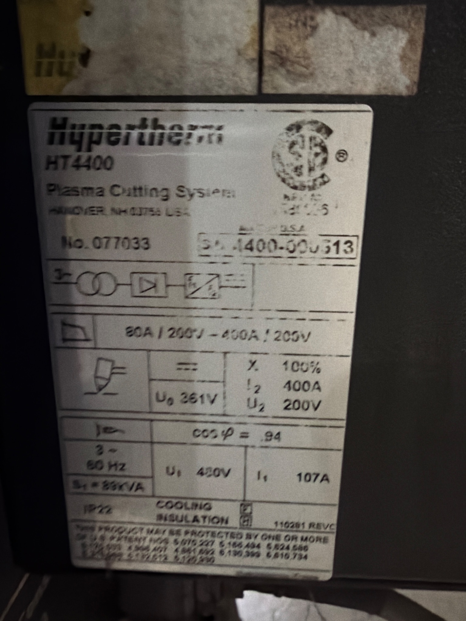 HYPERTHERM HT4400 Plasma Cutting System USED 5