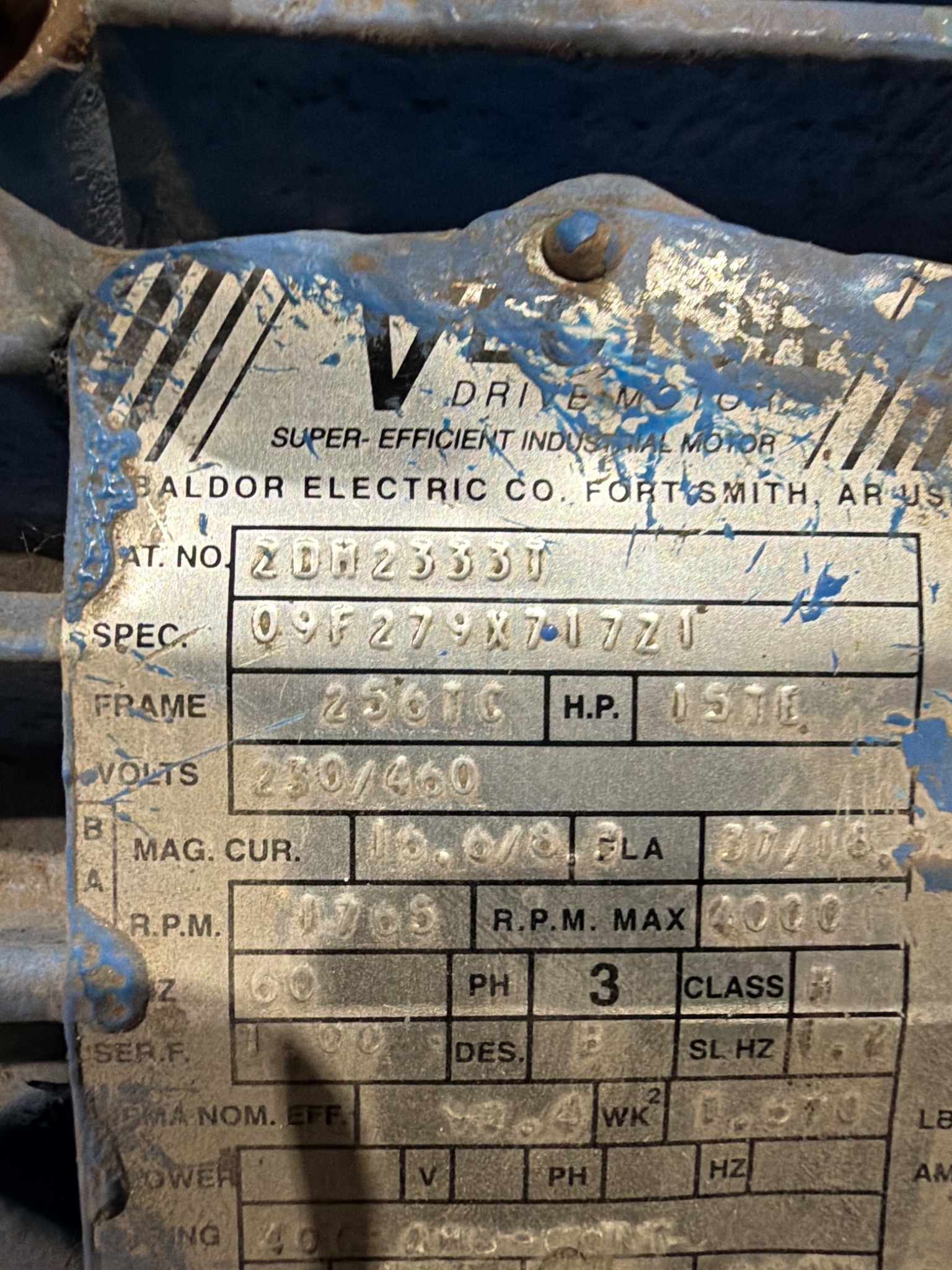 BALDOR ZDM2333T AC Motor w/ SEW-EURODRIVE KF87AD3 Gear Drive USED AS-IS 4