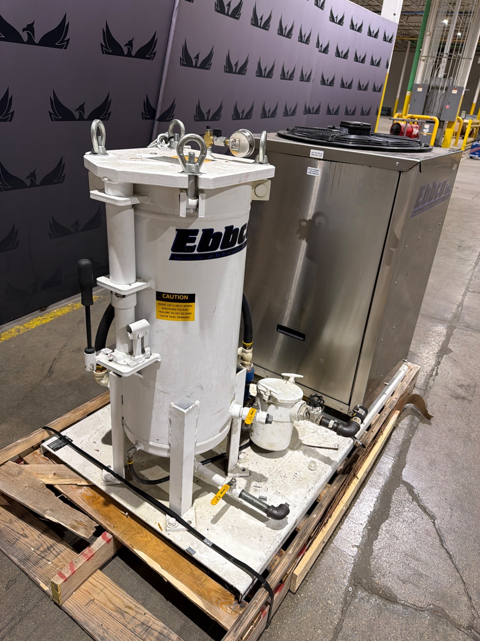 EBBCO PMF‑24,000‑IL In‑Line Chiller w/ PMF‑MWF3‑623 Filter Vessel USED 1