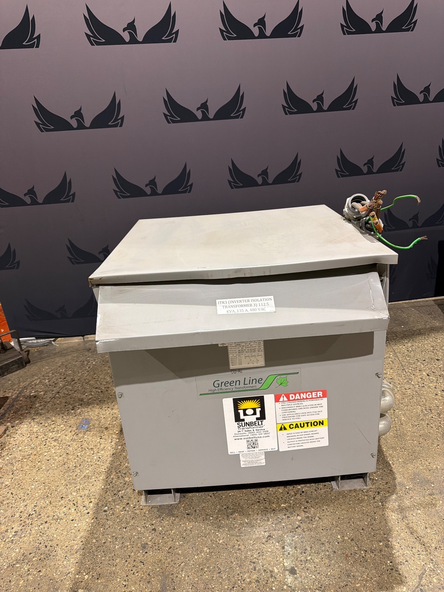 SUNBELT BA112H-P/E3R/Z 112.5 KVA 3-Phase Isolation Transformer USED 0